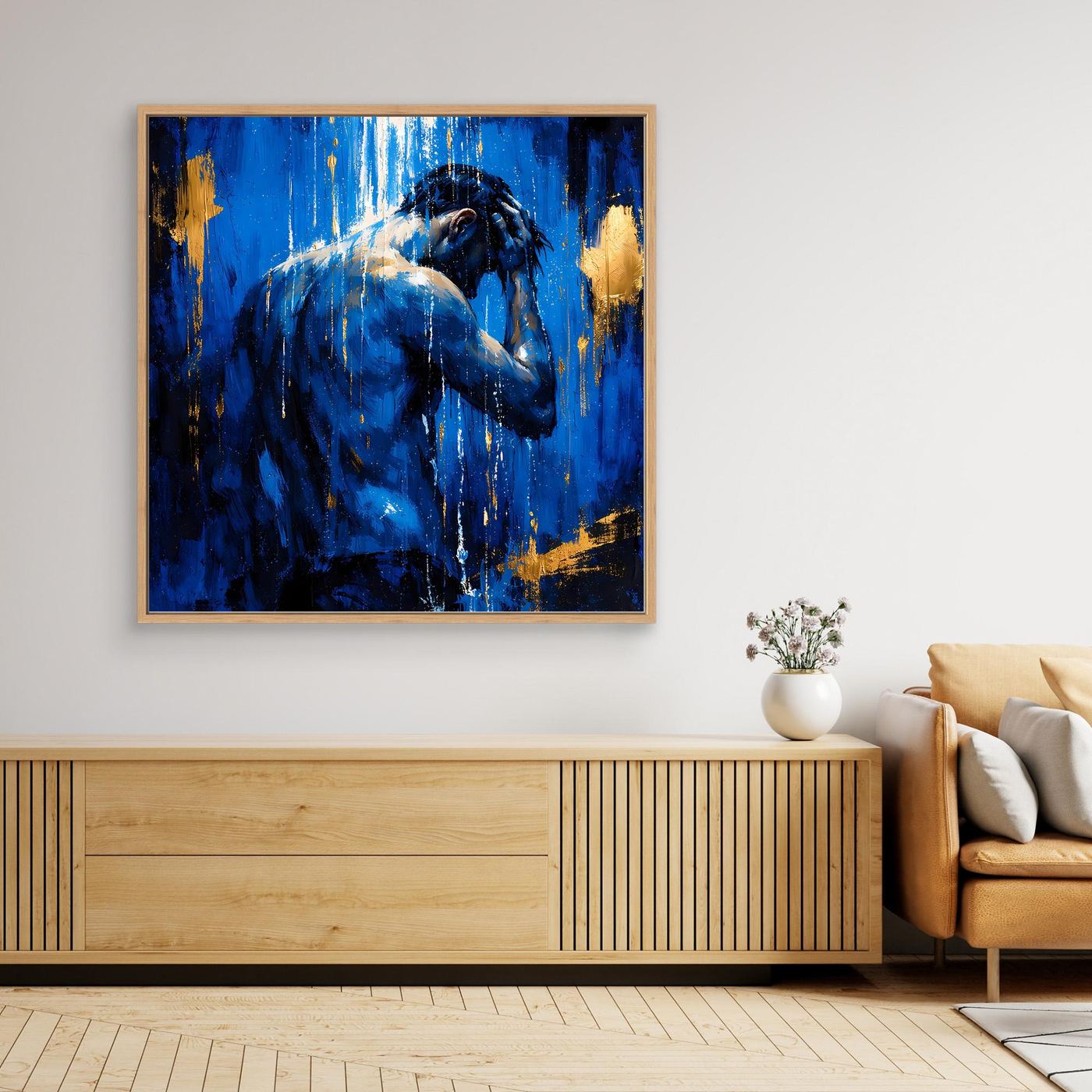 Leinwand Erfrischung unter der Dusche | Modernes Abstraktes Wellness Wandbild