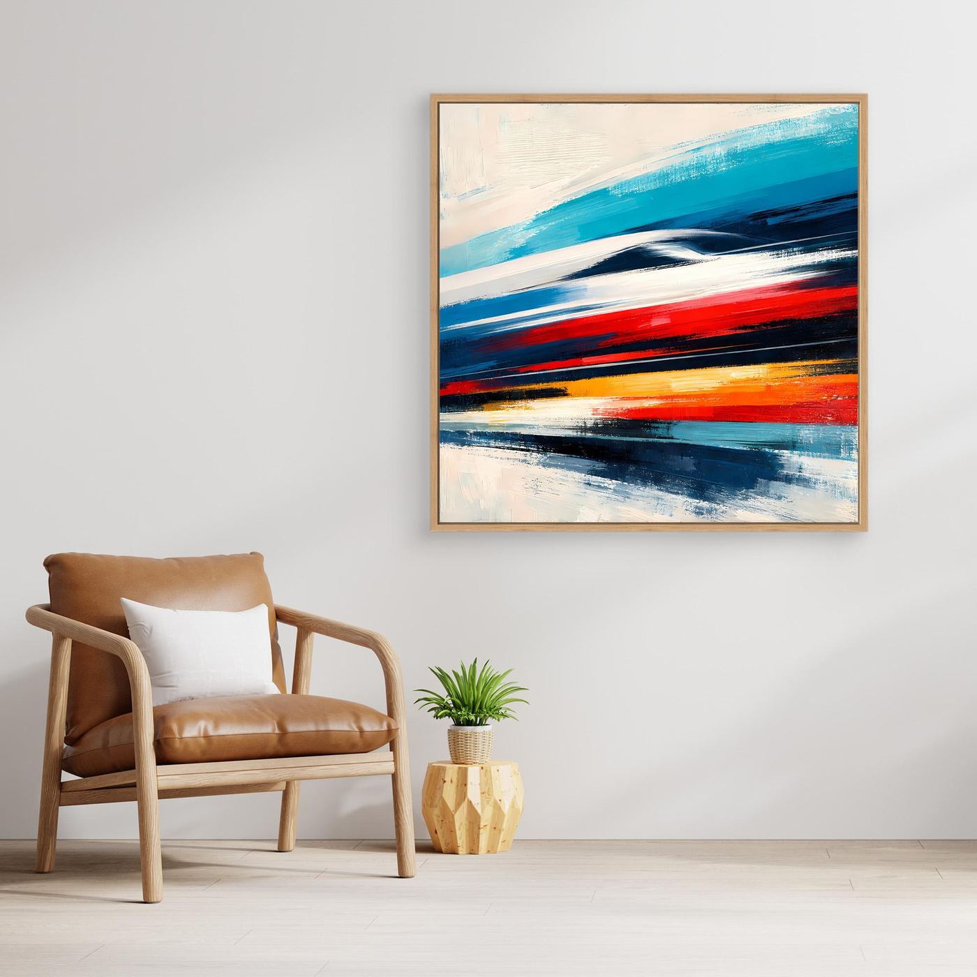 Leinwand Dynamischer Hochgeschwindigkeitszug | Abstraktes Wandbild auf echter Leinwand