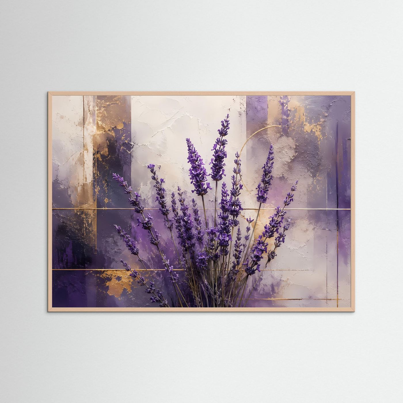 Zarter Lavendelduft | Abstraktes Blumen-Stillleben & Natur Poster im Querformat