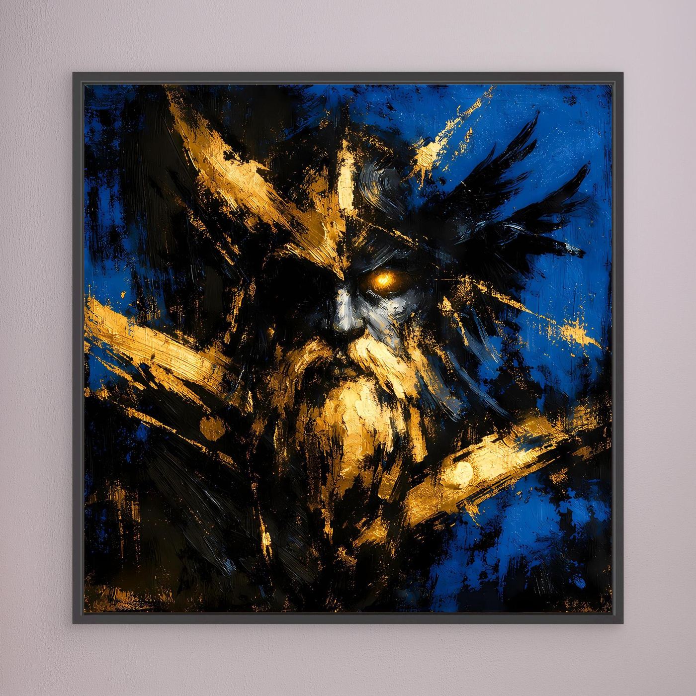 Leinwand Mythischer Nordischer Gott Odin | Abstraktes Wikinger Wandbild