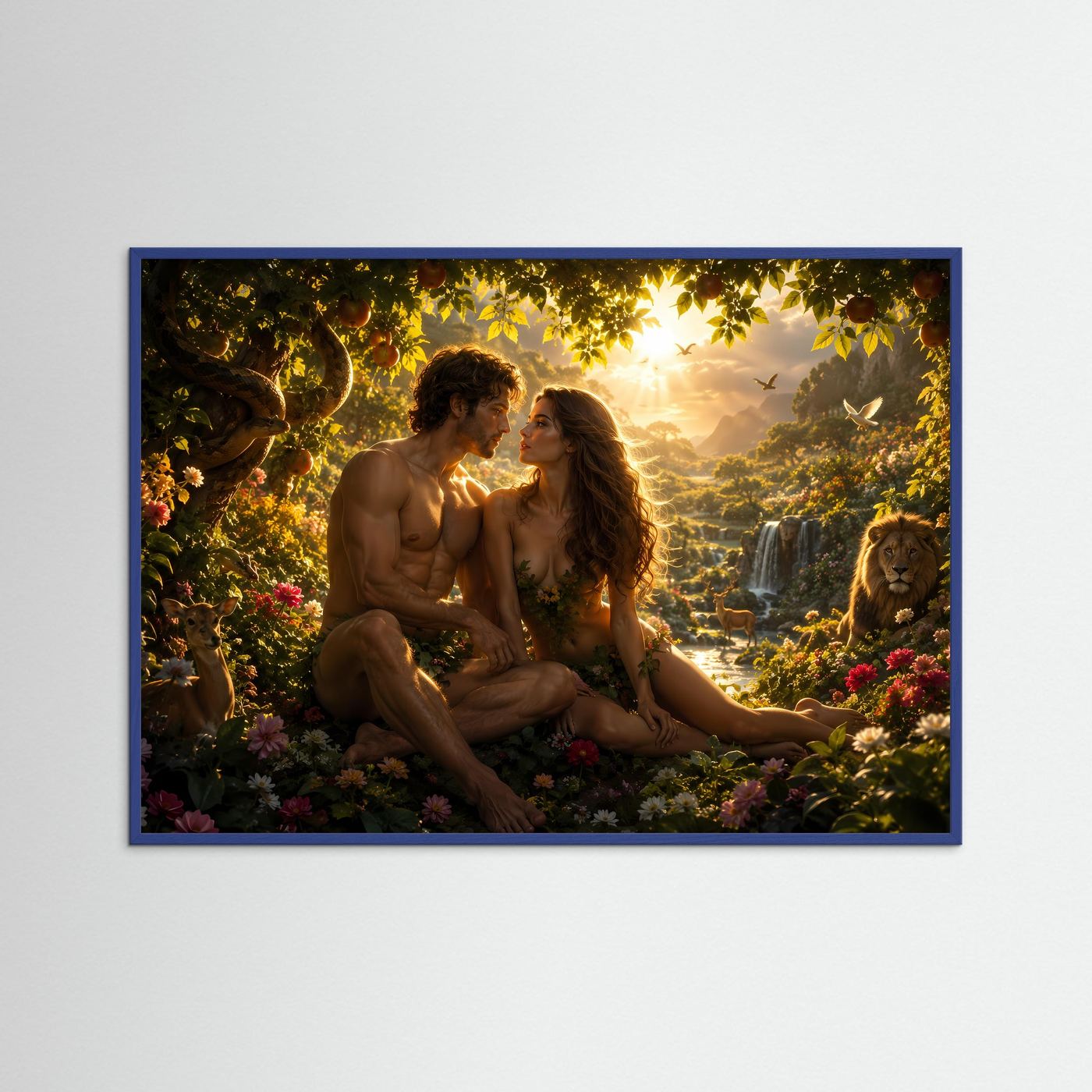 Garten Eden | Romantisches Natur & Mythologie Poster im Querformat