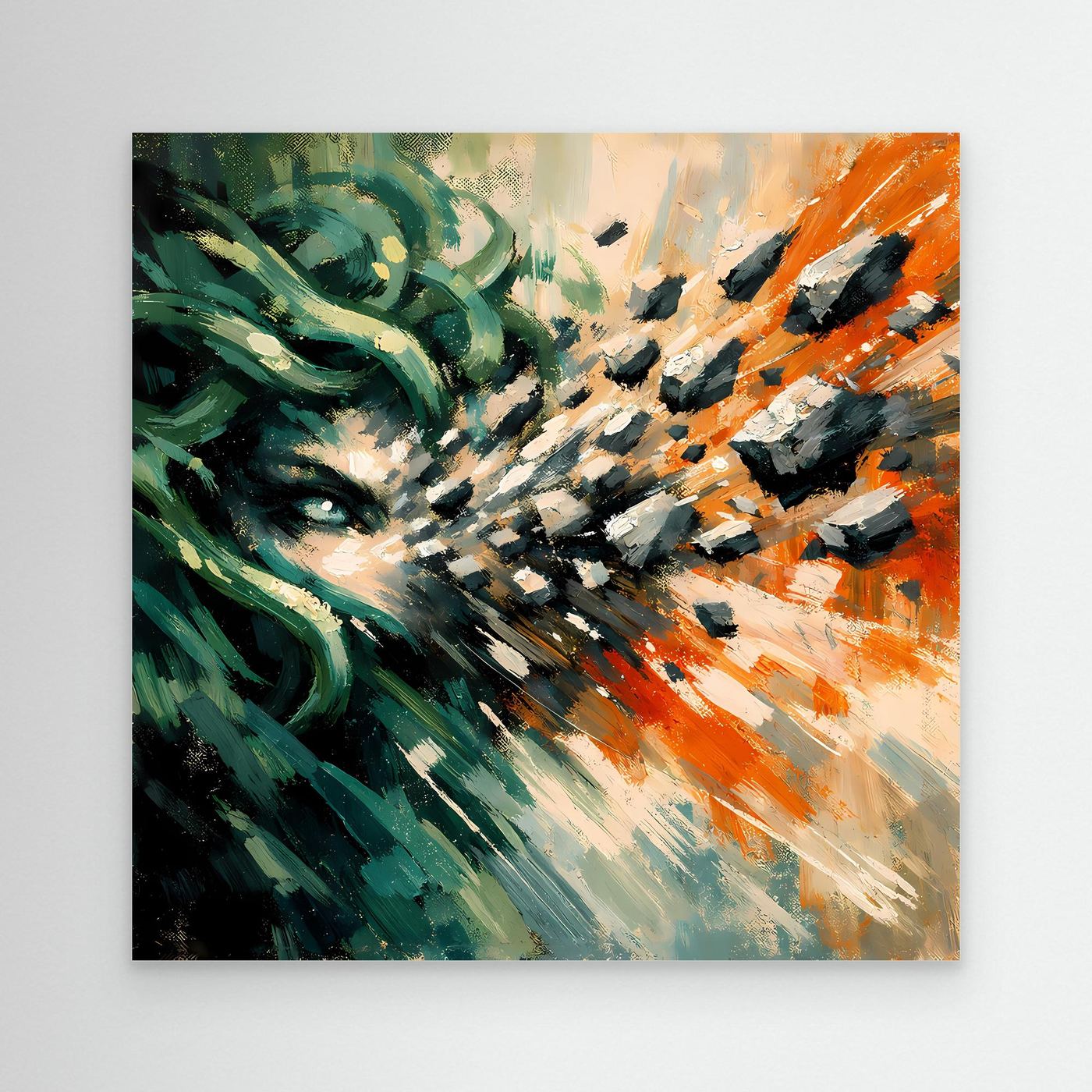 Leinwand Medusa Steinblick | Abstraktes Mythologie Fantasy Wandbild