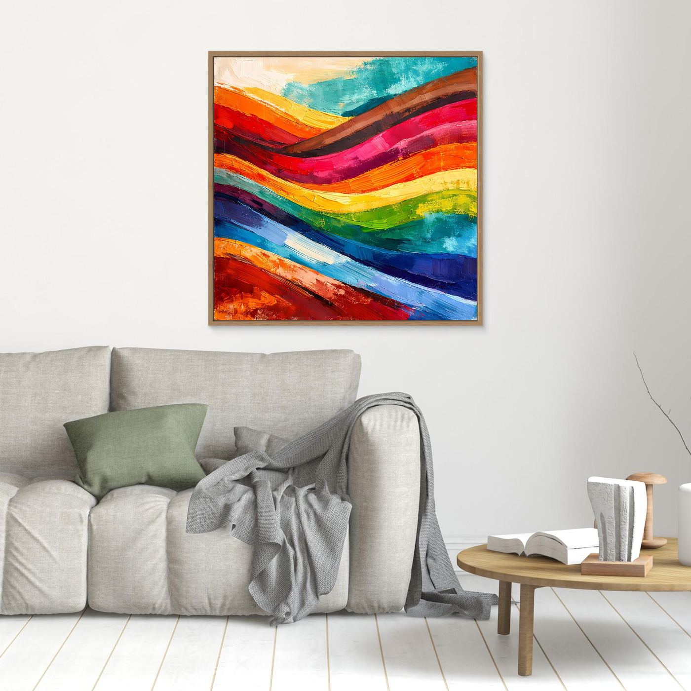 Abstraktes Farbenspiel Leinwandbild | Moderne Farbexplosion Kunst-Wandbild