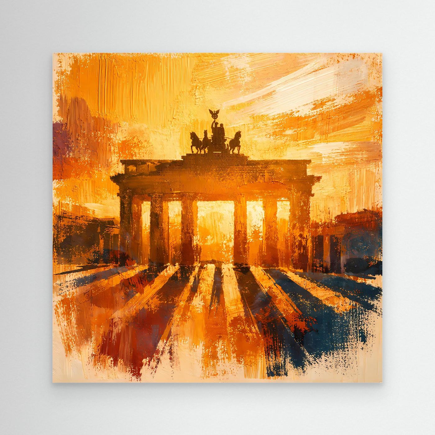 Leinwand Brandenburger Tor Goldene Abendstimmung | Abstraktes Berlin Wandbild
