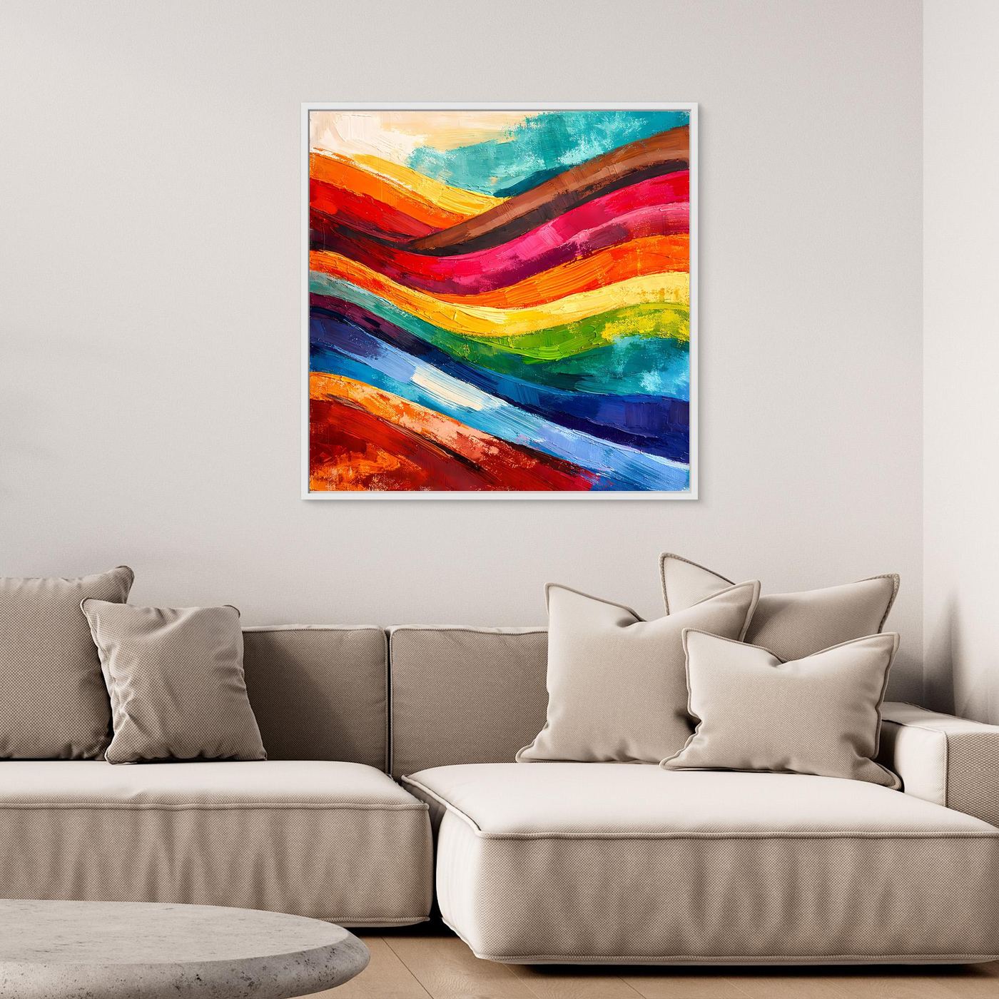 Abstraktes Farbenspiel Leinwandbild | Moderne Farbexplosion Kunst-Wandbild