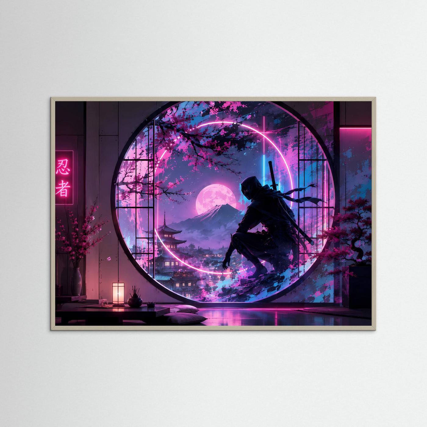 Neon Ninja in Japan | Cyberpunk Samurai & Sakura bei Nacht
