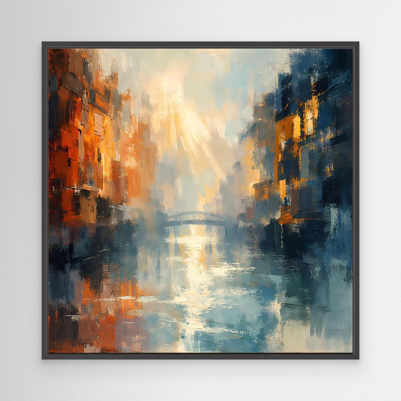 Leinwand Romantische Kanäle in Venedig | Abstraktes Wasserstraßen Wandbild