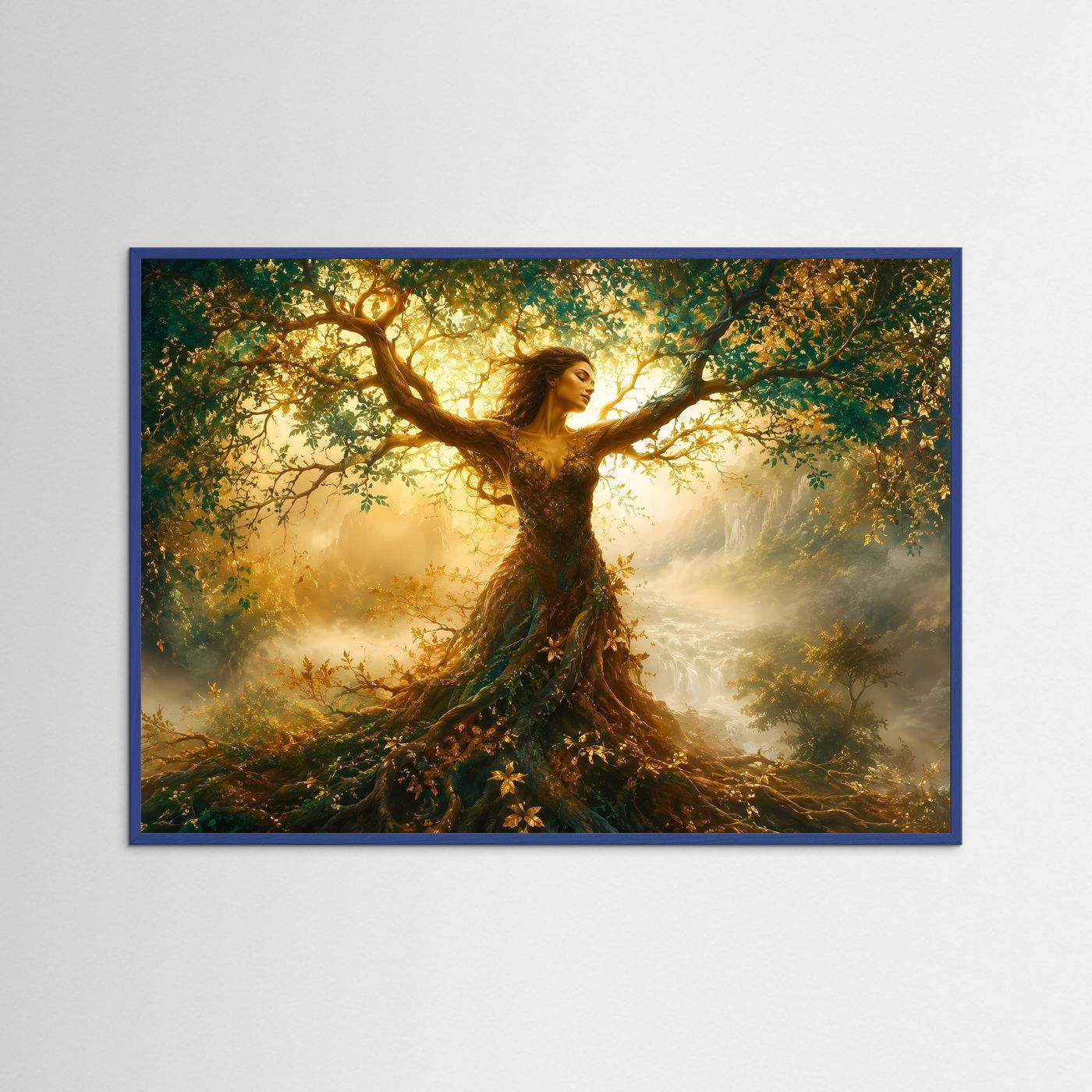 Baumfrau Poster | Mystische Waldgöttin Wandkunst | Fantasy Natur Kunst | Magischer Lebensbaum Wandbild