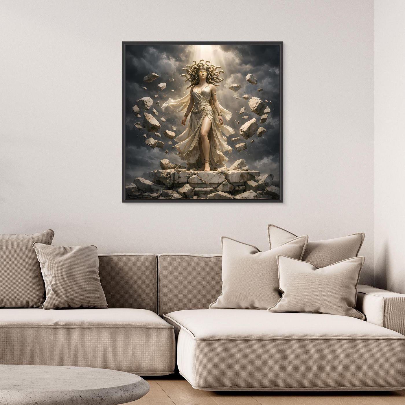 Premium Leinwand Medusa Gorgone Mythologie | Modernes Kunst Poster Fantasy Wandbild antik