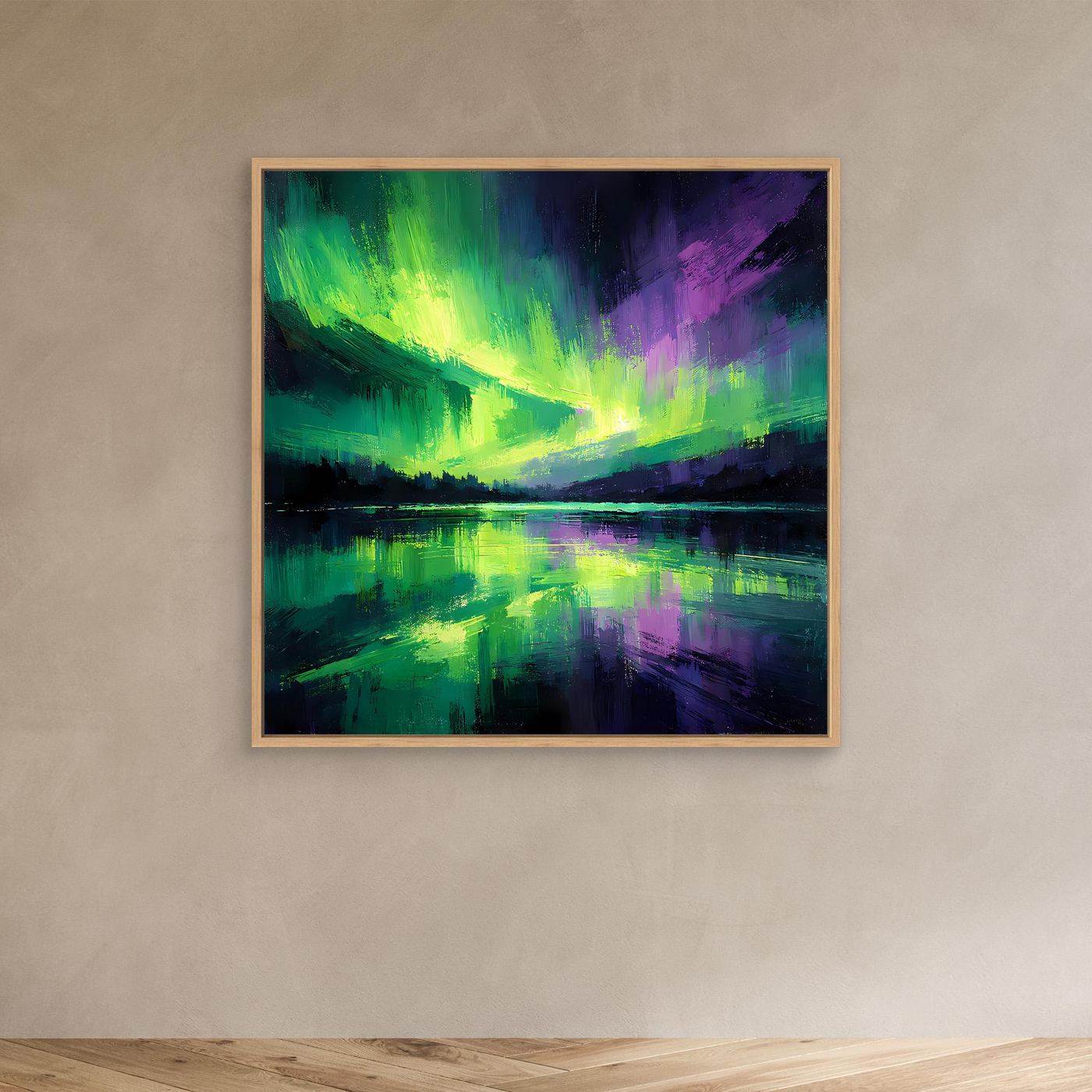 Leinwand Magisches Polarlicht | Abstraktes Nordlicht Natur Wandbild