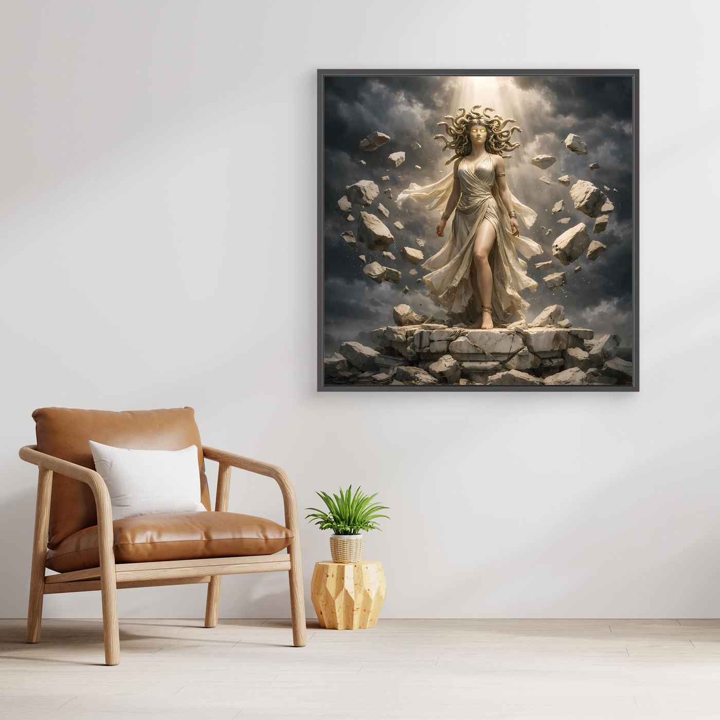 Premium Leinwand Medusa Gorgone Mythologie | Modernes Kunst Poster Fantasy Wandbild antik