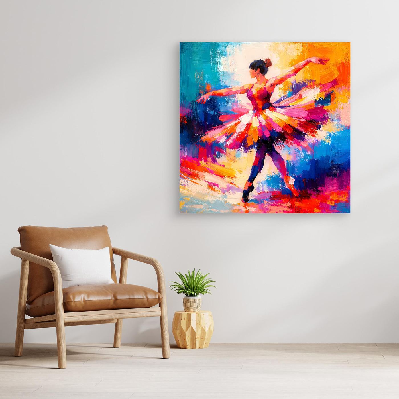 Leinwand Elegante Ballerina beim Tanz | Abstraktes Ballett & Musik Wandbild