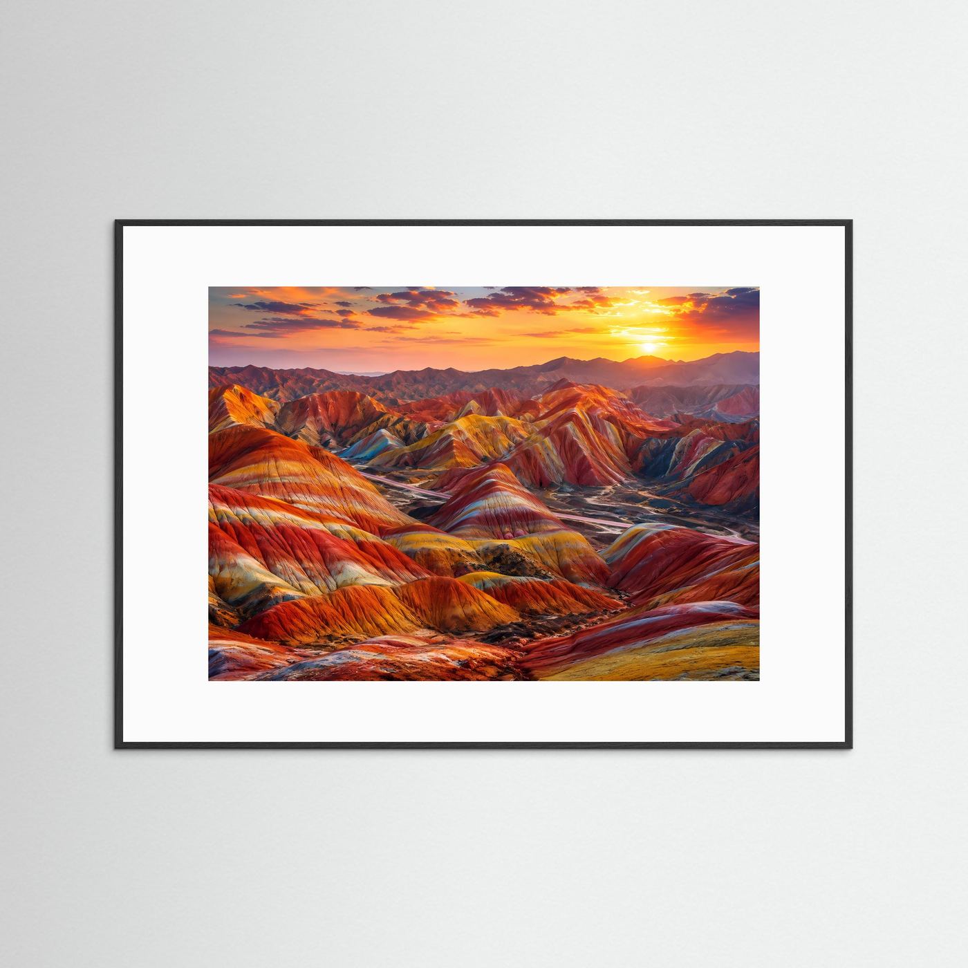 Farbenprächtige Rainbow Mountains | Zhangye Danxia & China Natur Poster