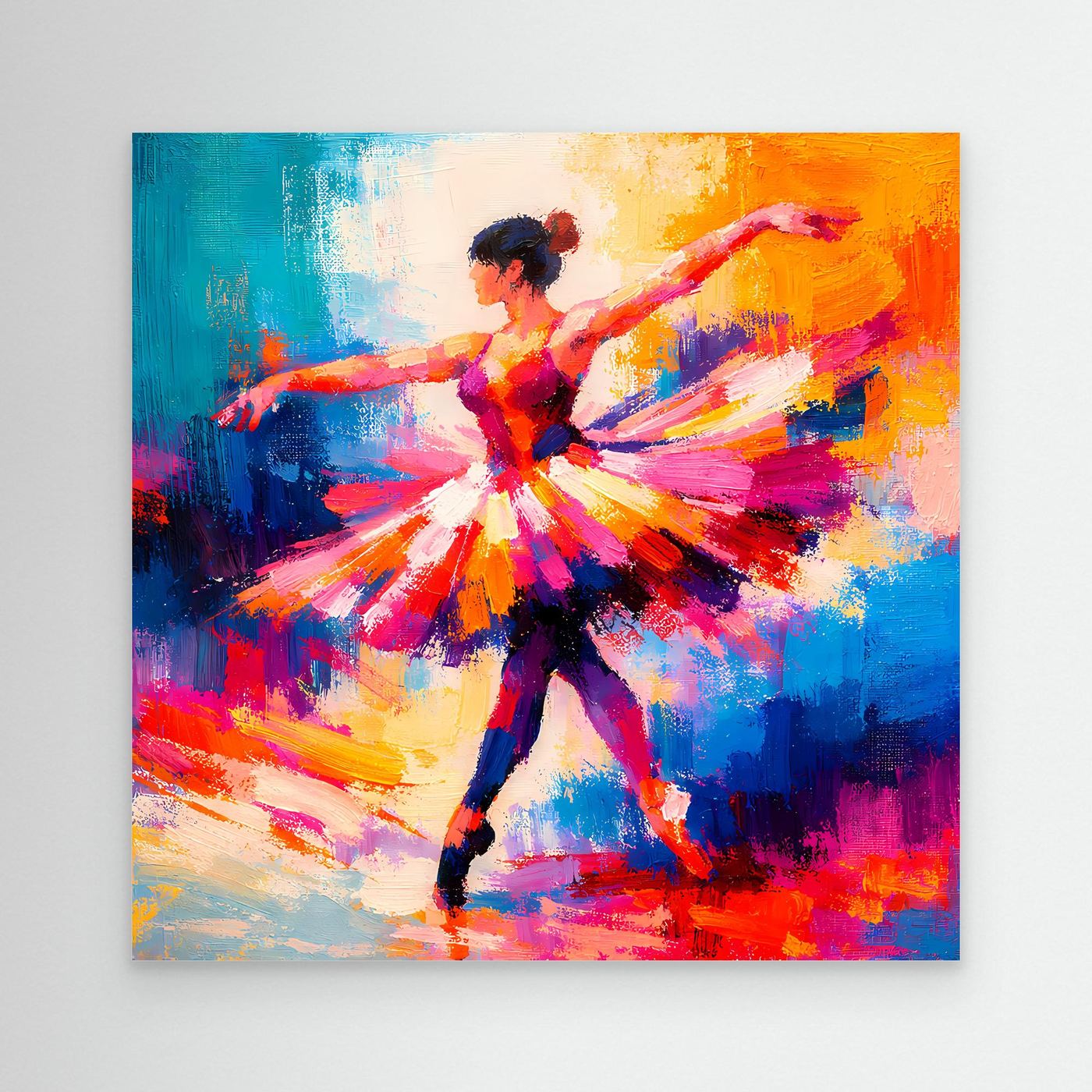Leinwand Elegante Ballerina beim Tanz | Abstraktes Ballett & Musik Wandbild