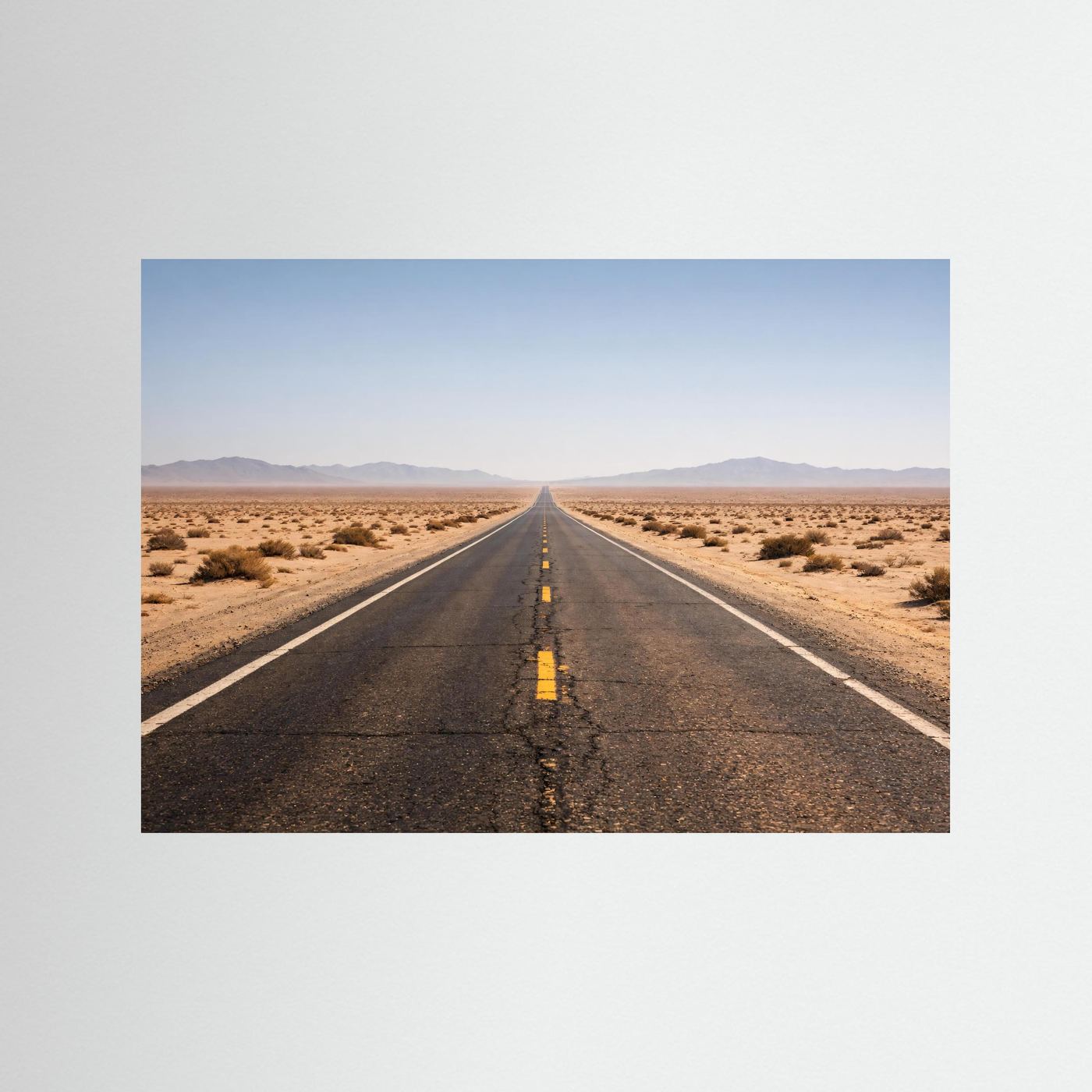 Endlose Straße im Horizont | Wüsten-Panorama Naturposter Querformat