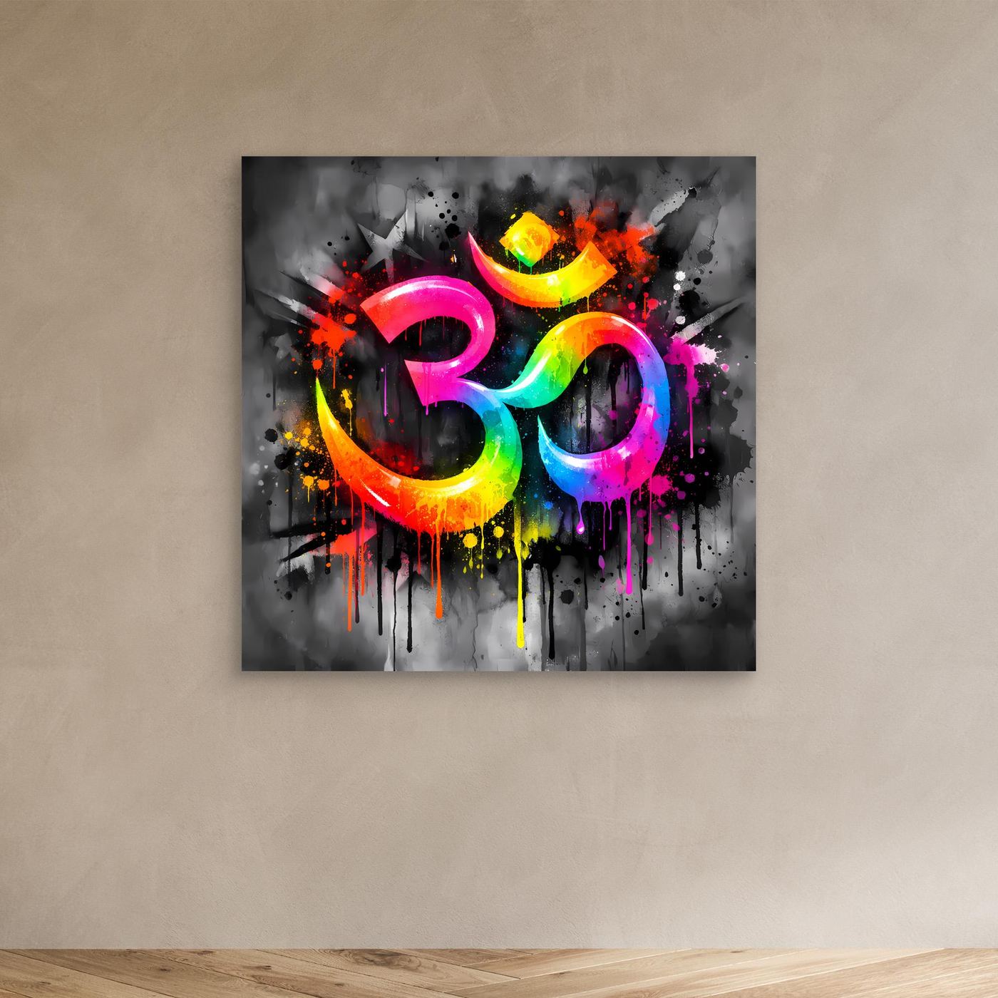 Leinwandbild Spirituelles Om-Symbol | Abstraktes Yoga & Meditation Wandbild auf Keilrahmen