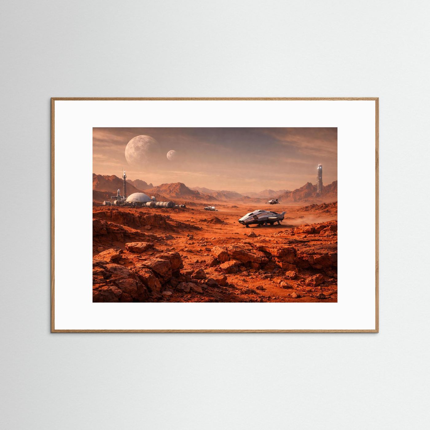 Kolonie auf dem roten Planeten | Sci-Fi Space Poster Querformat
