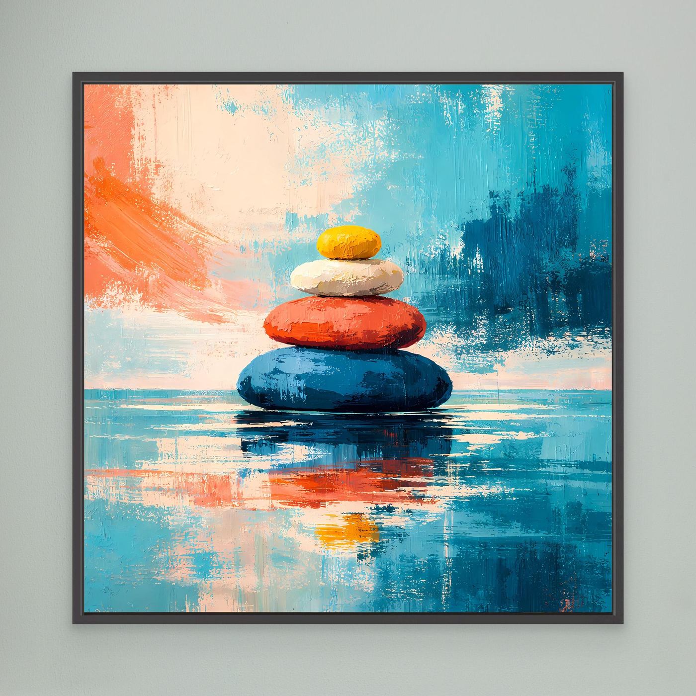 Leinwandbild Gestapelte Zen-Steine | Abstraktes Meditationsbild
