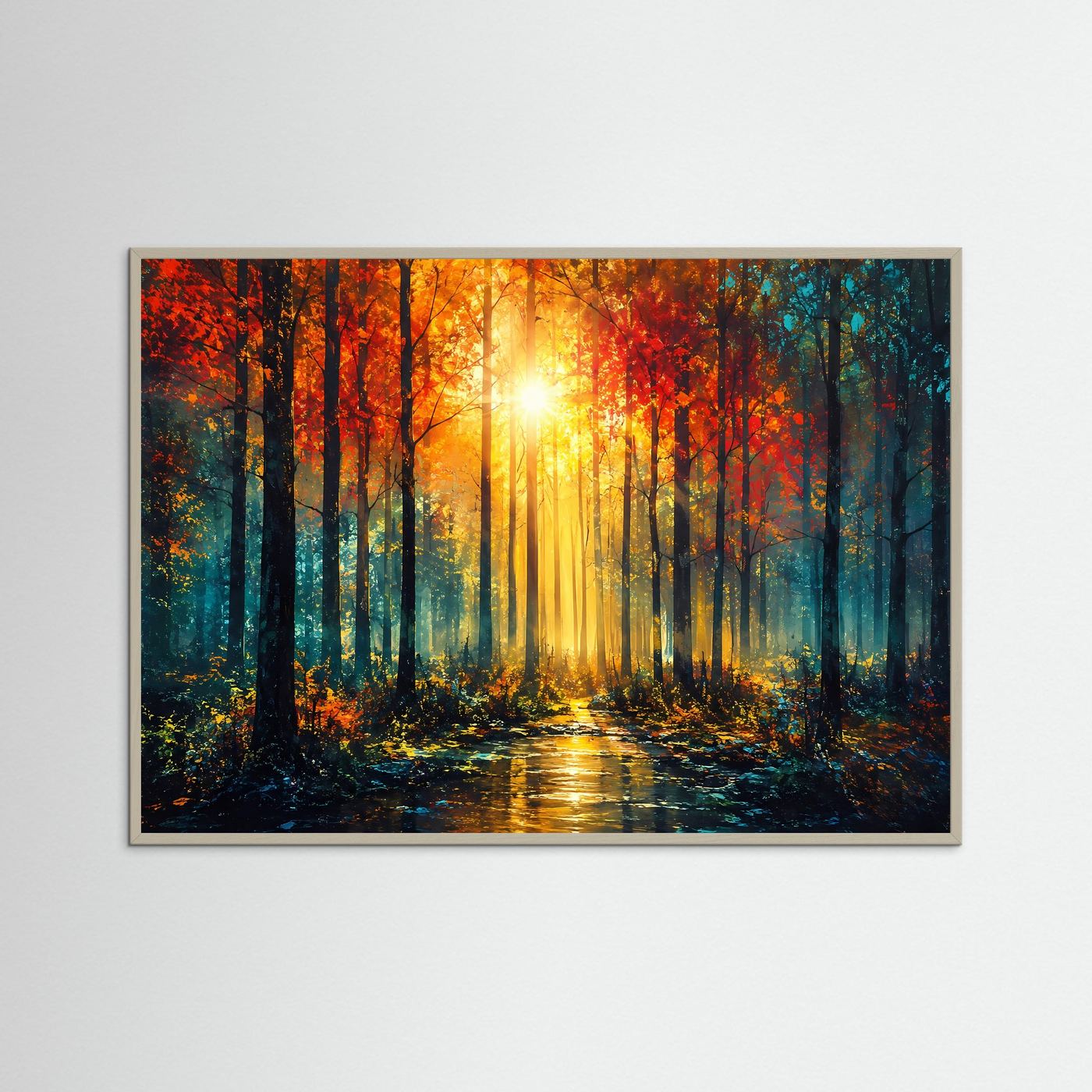 Leuchtender Herbstwald | Mystischer Wald mit goldenem Sonnenlicht