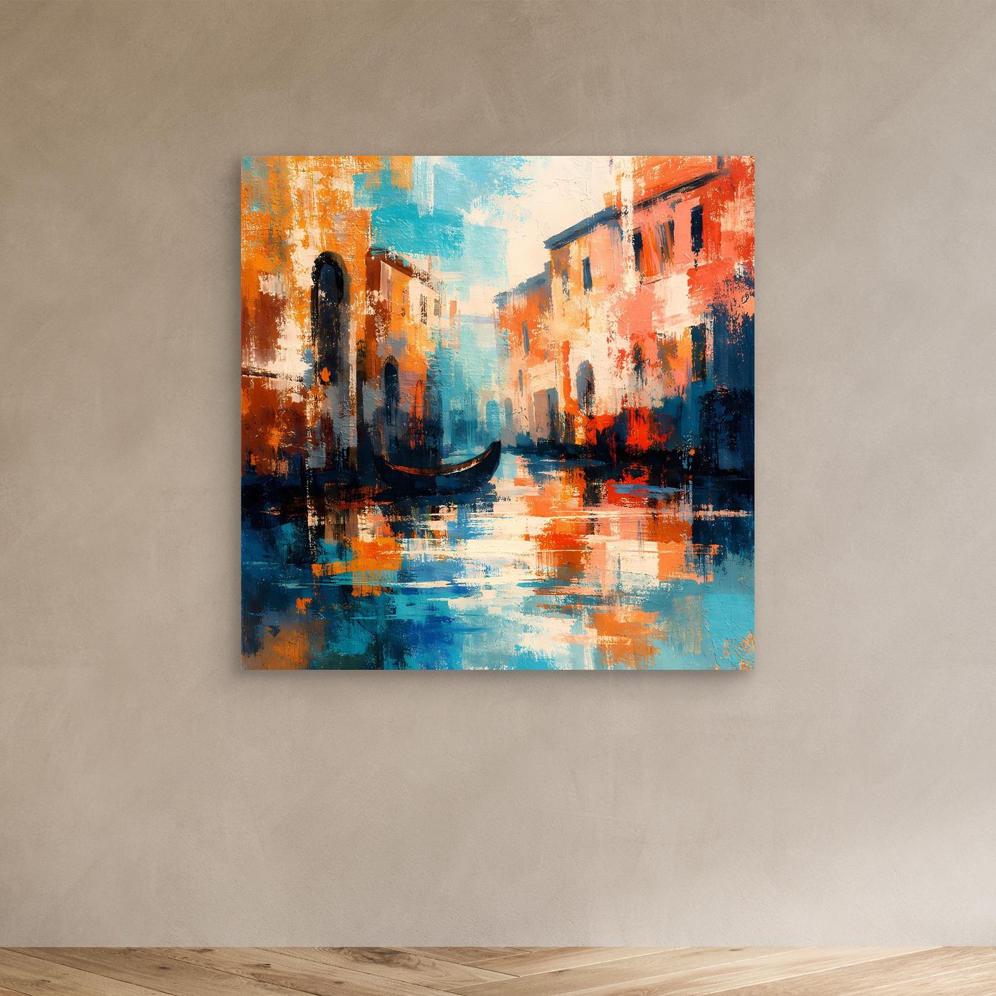 Leinwand Romantisches Venedig bei Sonnenuntergang | Abstraktes Gondel Wandbild