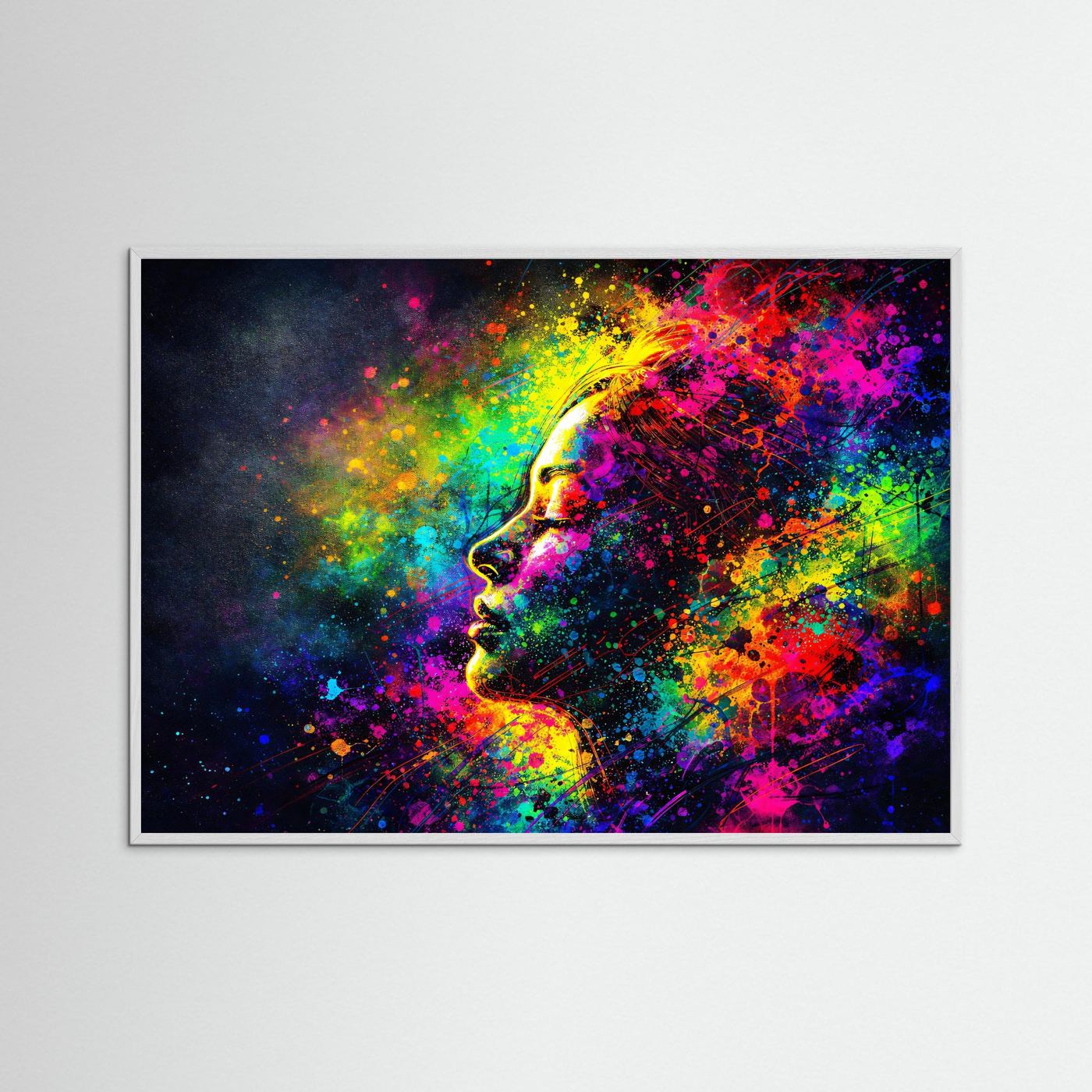 Träumende Eleganz & Farbexplosion | Moderner Kunst Print Querformat Wandbild