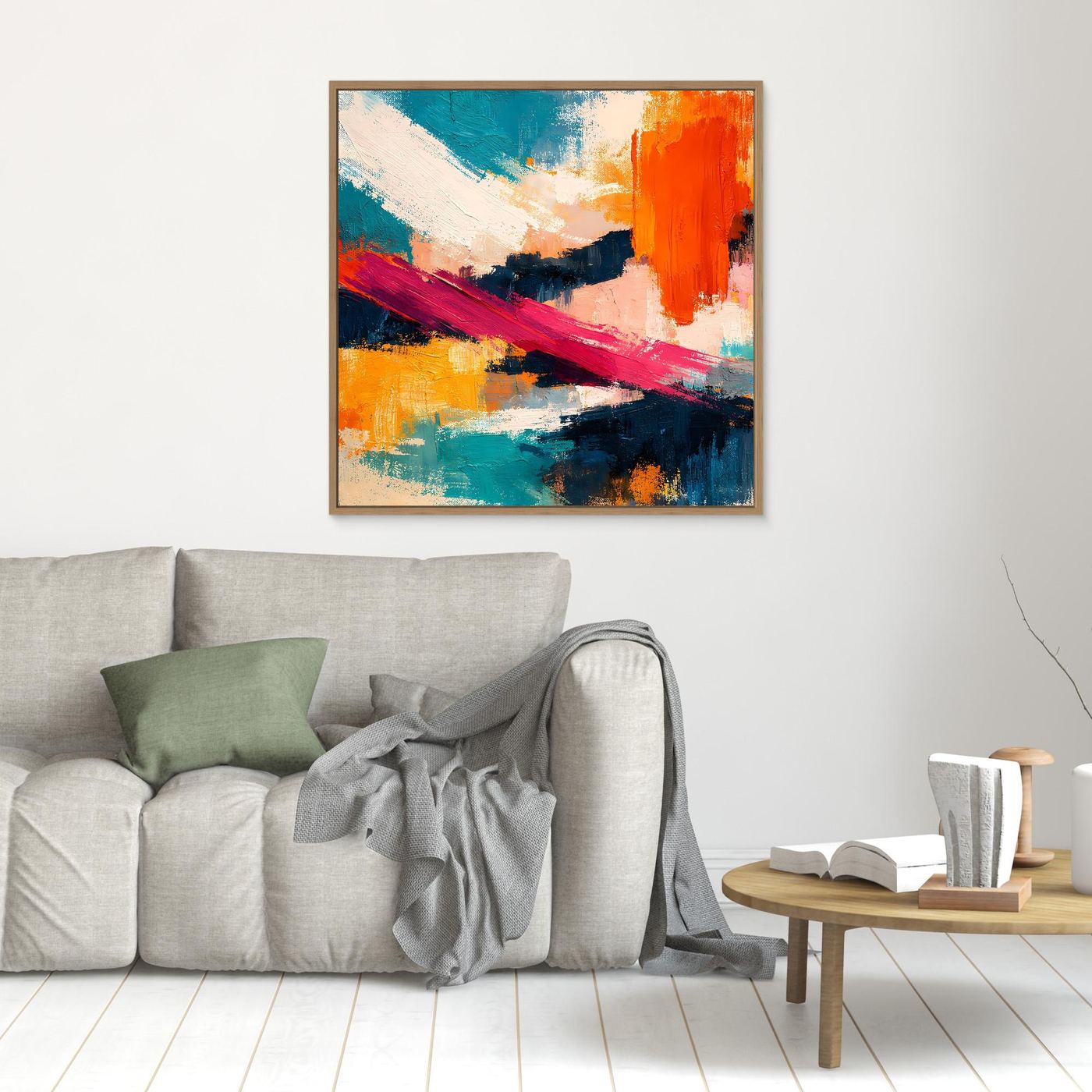 Premium Leinwand Modernes Abstraktes Gemälde | Wandbild Farbexplosion im Impasto-Stil