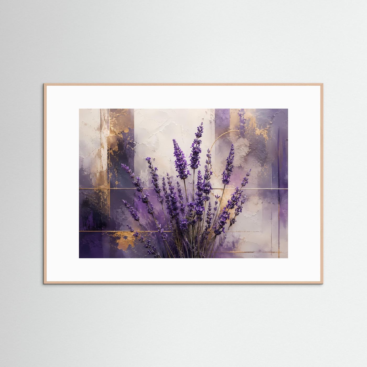 Zarter Lavendelduft | Abstraktes Blumen-Stillleben & Natur Poster im Querformat