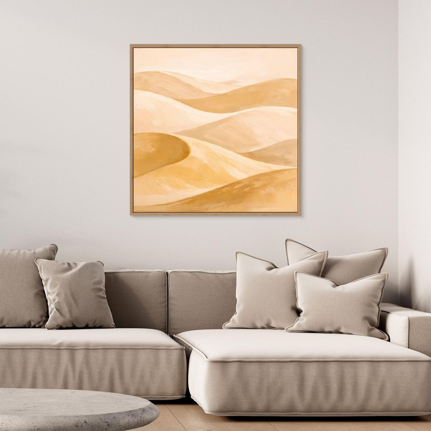 Leinwand Sanfte Wüstendünen im Abendlicht | Abstraktes Sahara Wandbild
