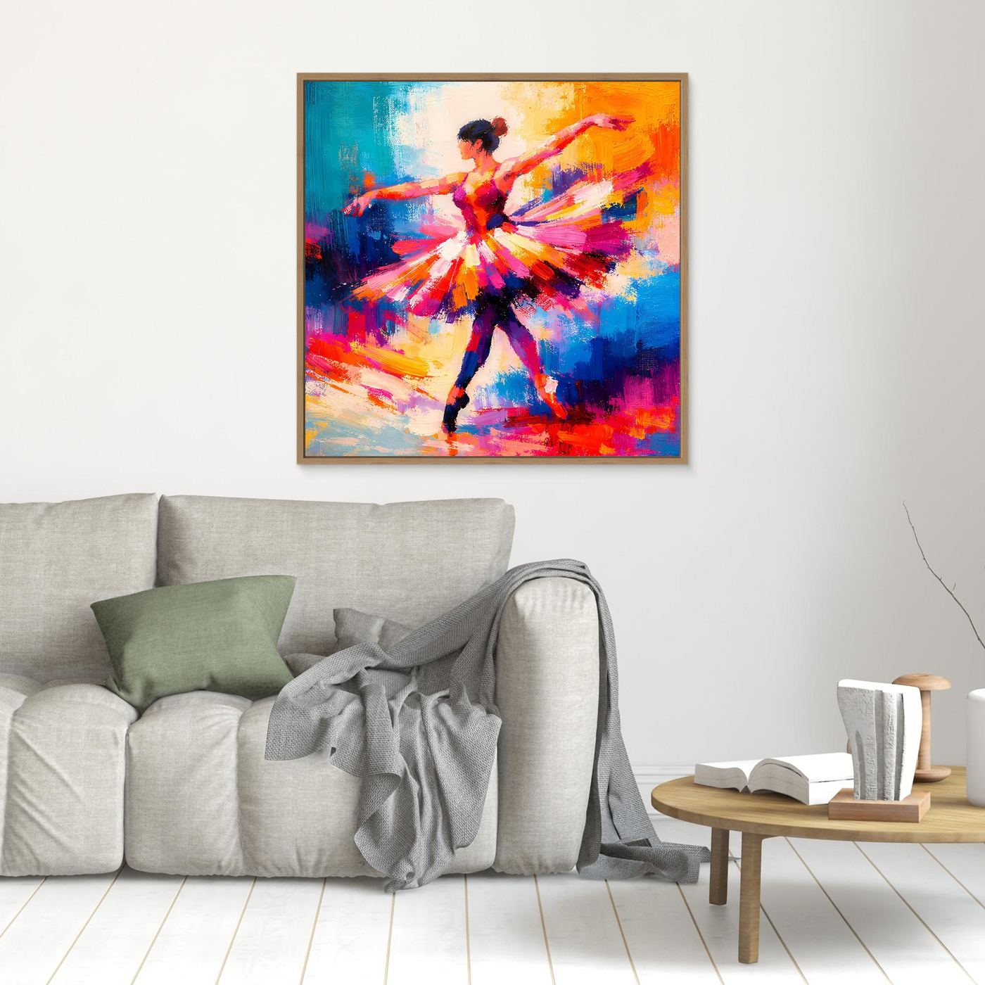 Leinwand Elegante Ballerina beim Tanz | Abstraktes Ballett & Musik Wandbild
