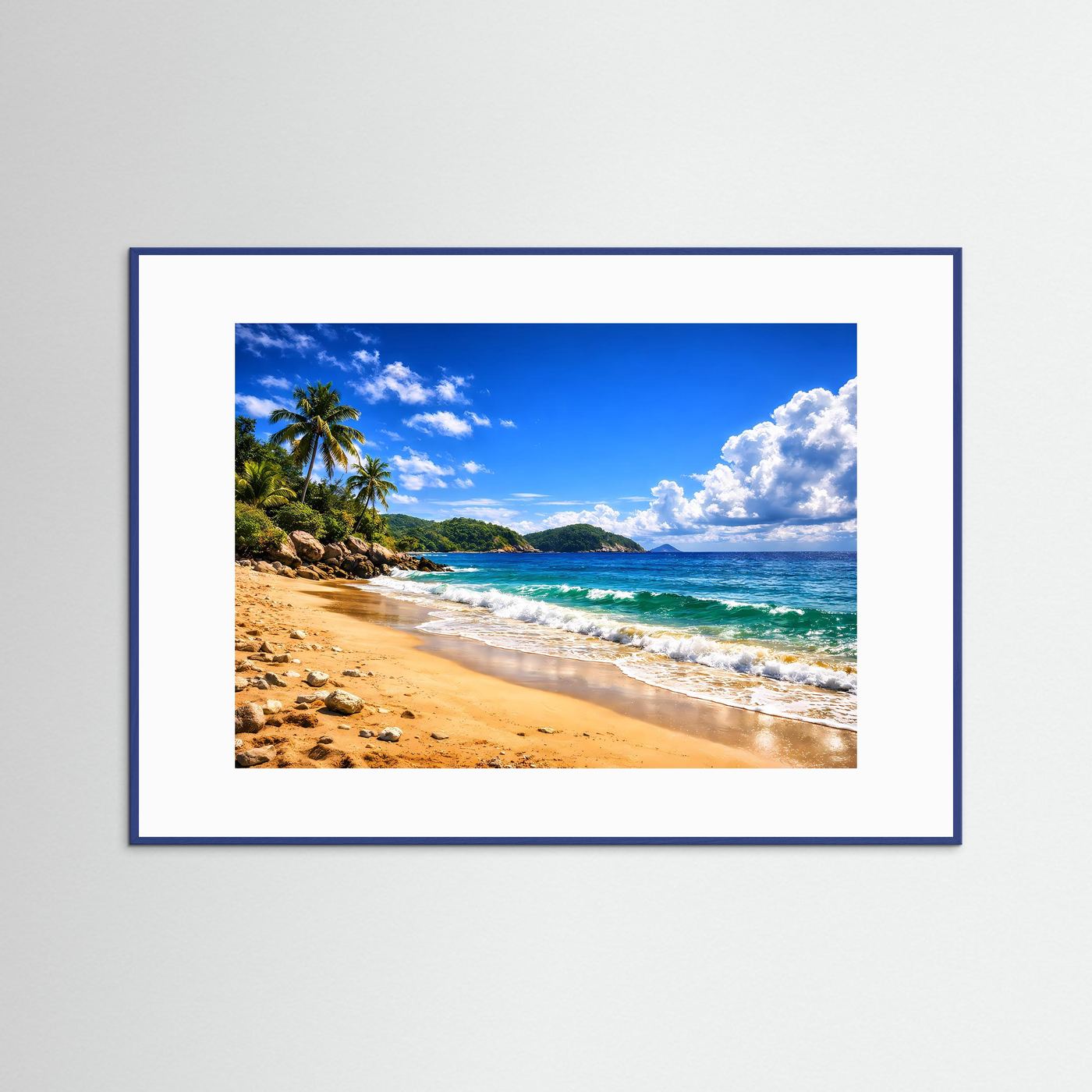 Tropischer Traumstrand am Meer | Palmen & Ozean Poster Querformat