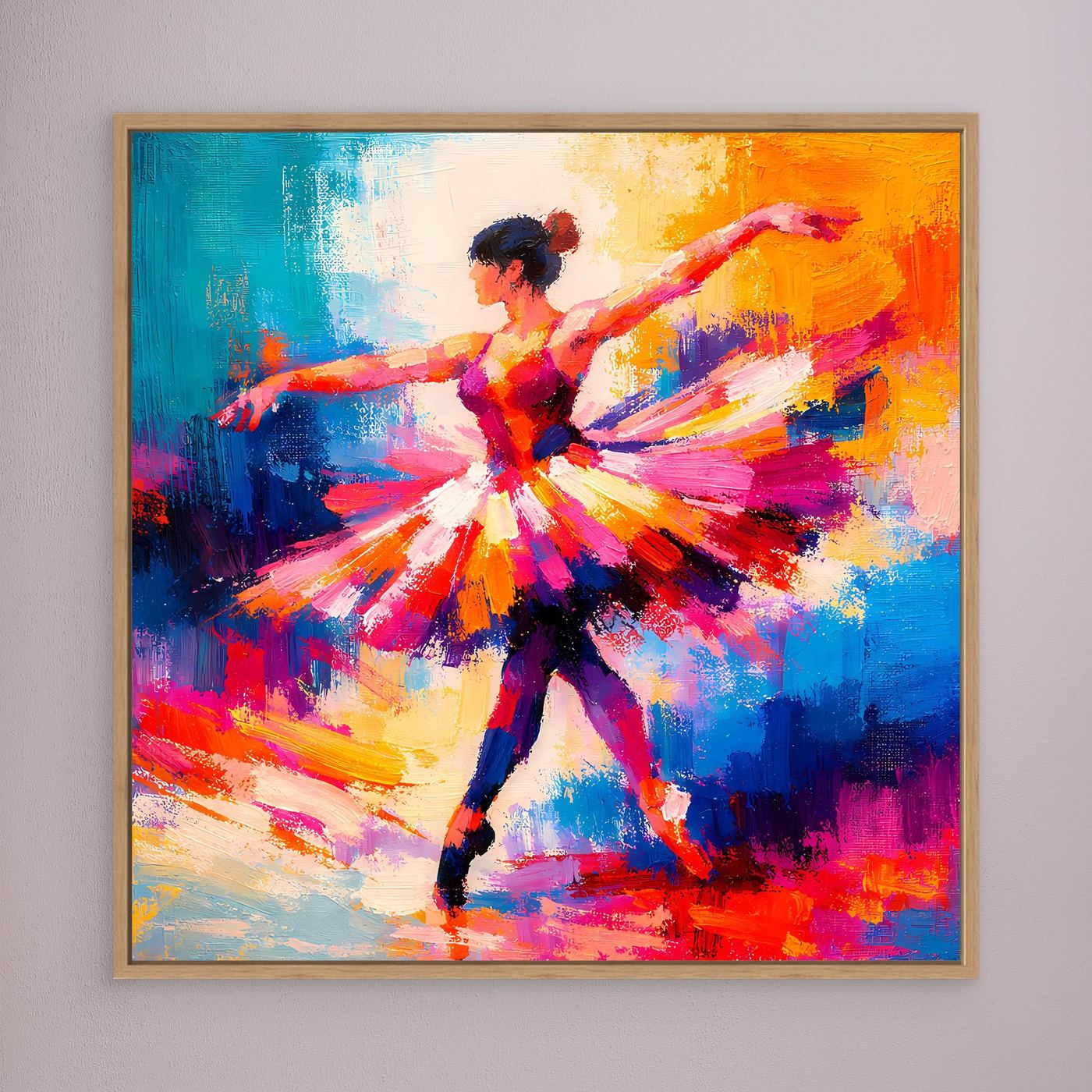 Leinwand Elegante Ballerina beim Tanz | Abstraktes Ballett & Musik Wandbild