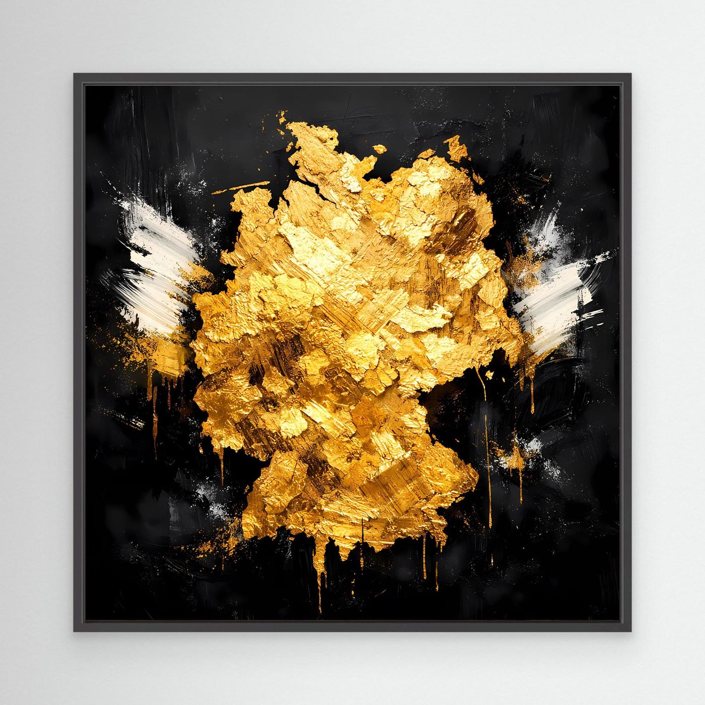 Leinwand Elegante Deutschlandkarte in Gold & Schwarz | Modernes Abstraktes Wandbild