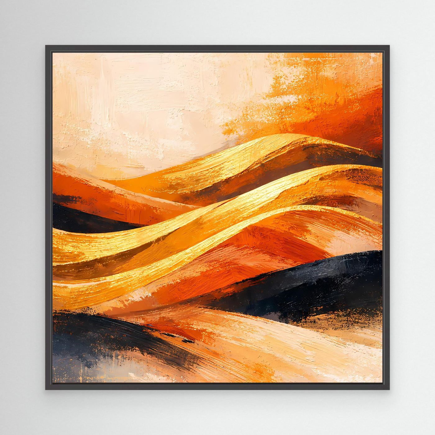 Leinwand Goldene Wüstendünen | Abstraktes Modern Art Landschafts Wandbild