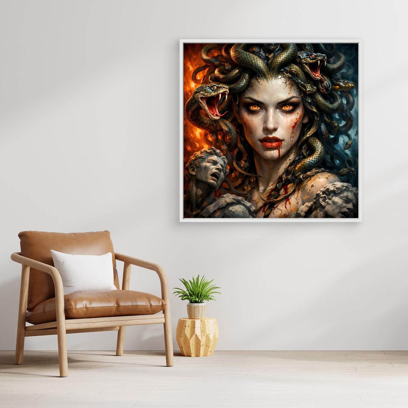 Leinwand Mythische Medusa mit Schlangenhaar | Griechische Mythologie Wandbild