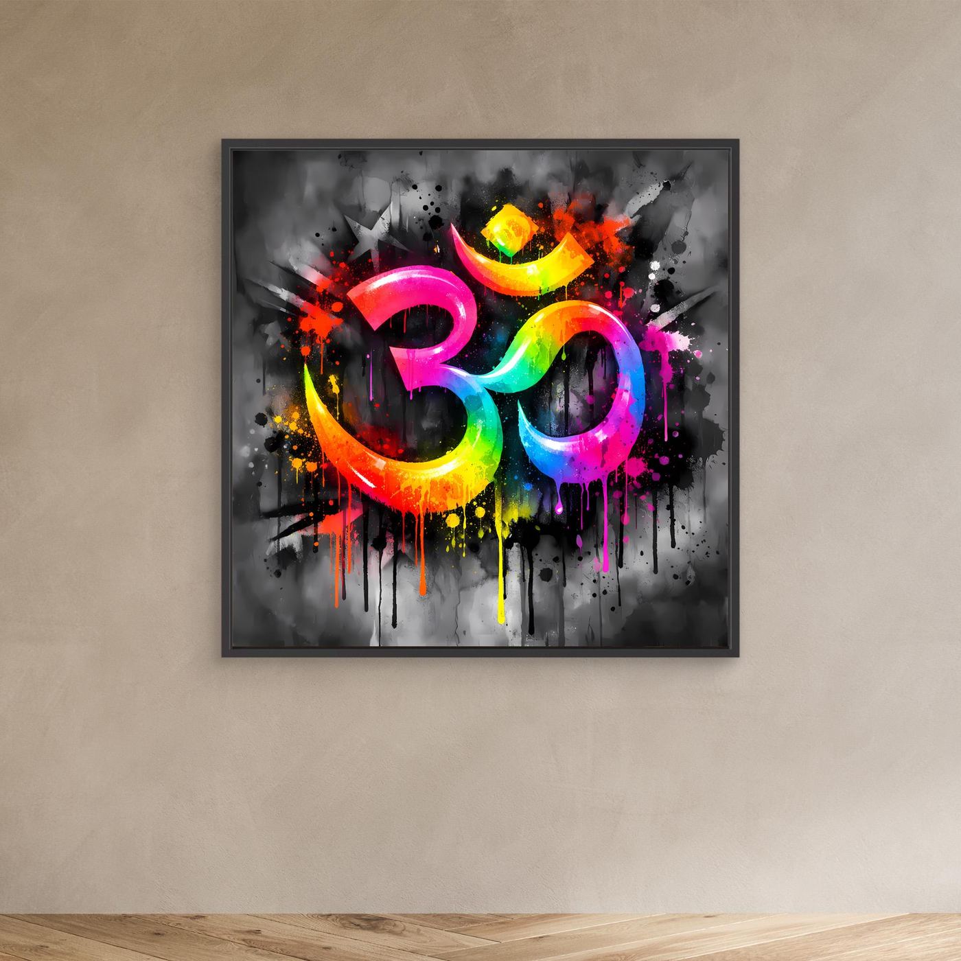 Leinwandbild Spirituelles Om-Symbol | Abstraktes Yoga & Meditation Wandbild auf Keilrahmen