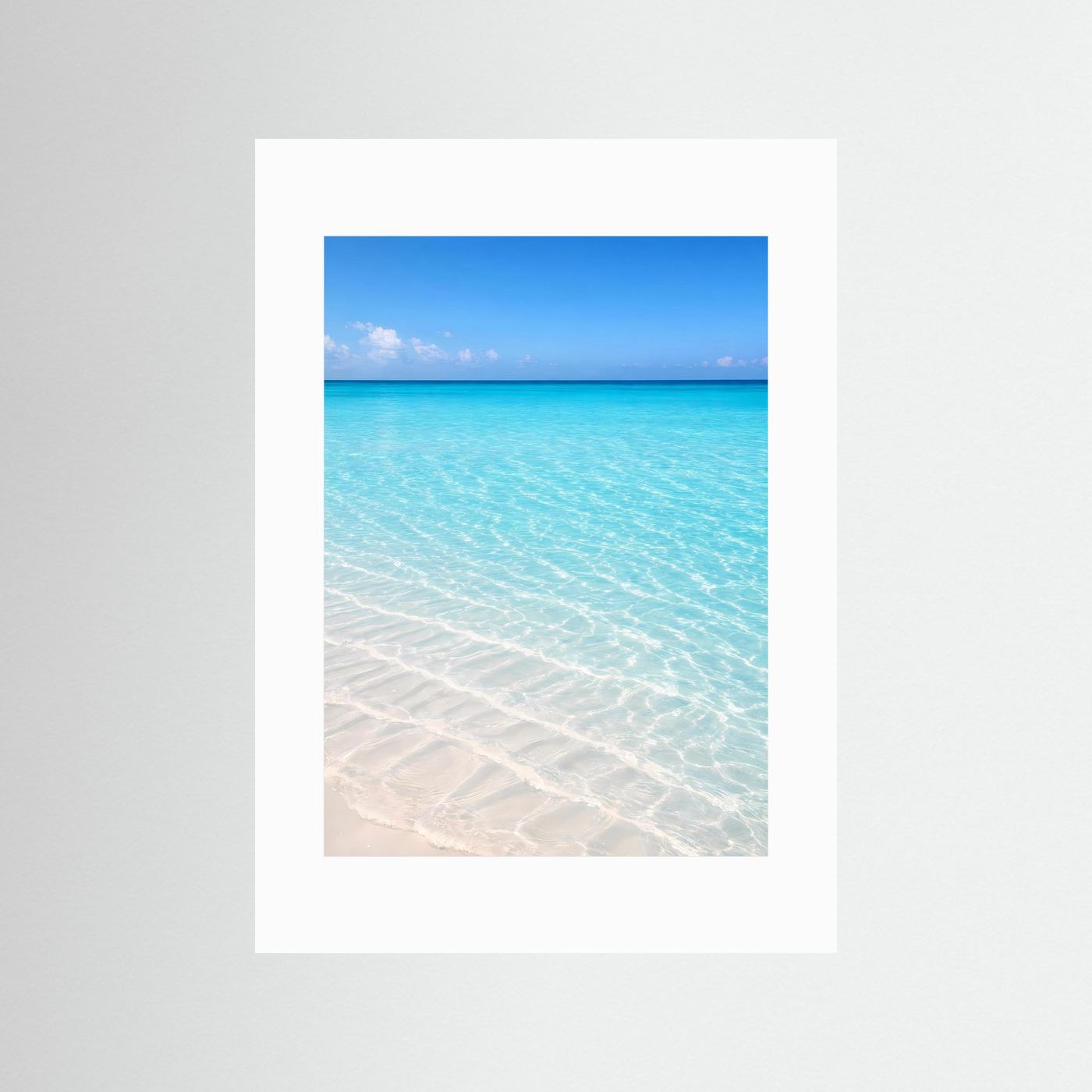 Ozeanposter im Hochformat mit weißem Passepartout