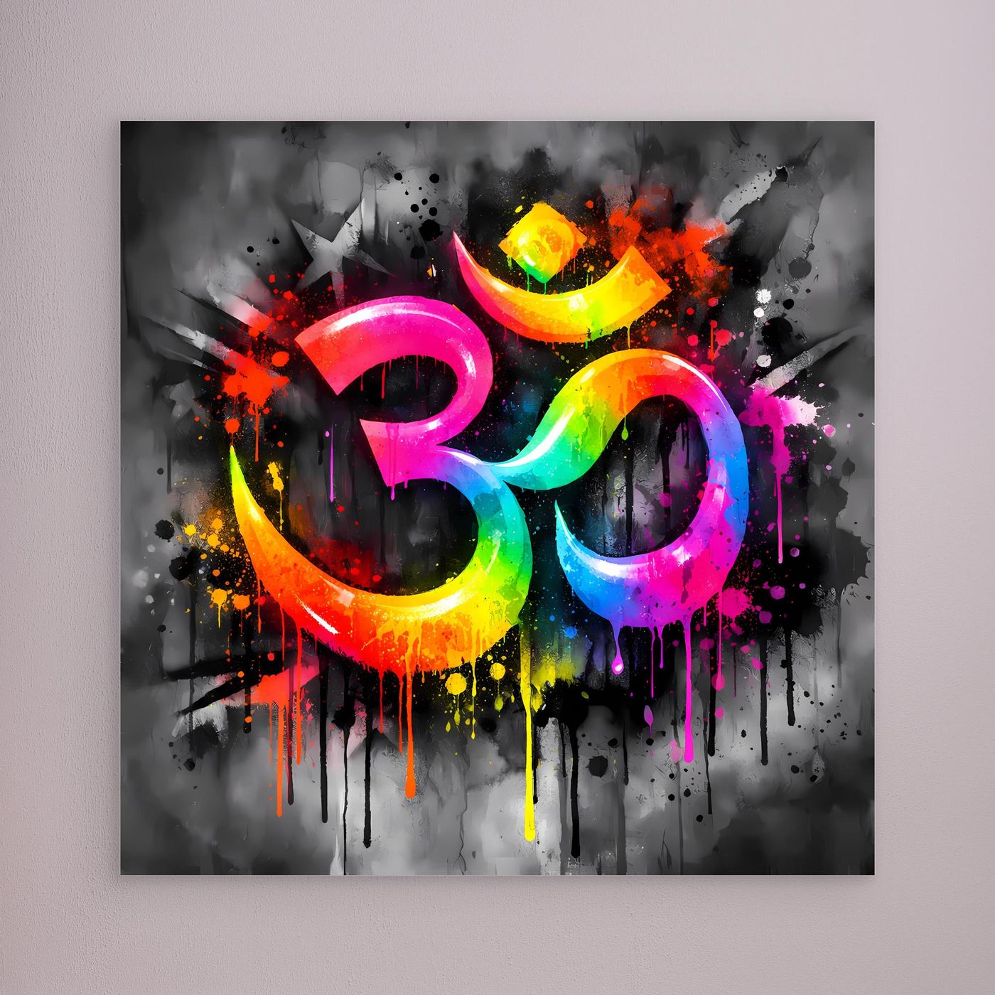 Leinwandbild Spirituelles Om-Symbol | Abstraktes Yoga & Meditation Wandbild auf Keilrahmen