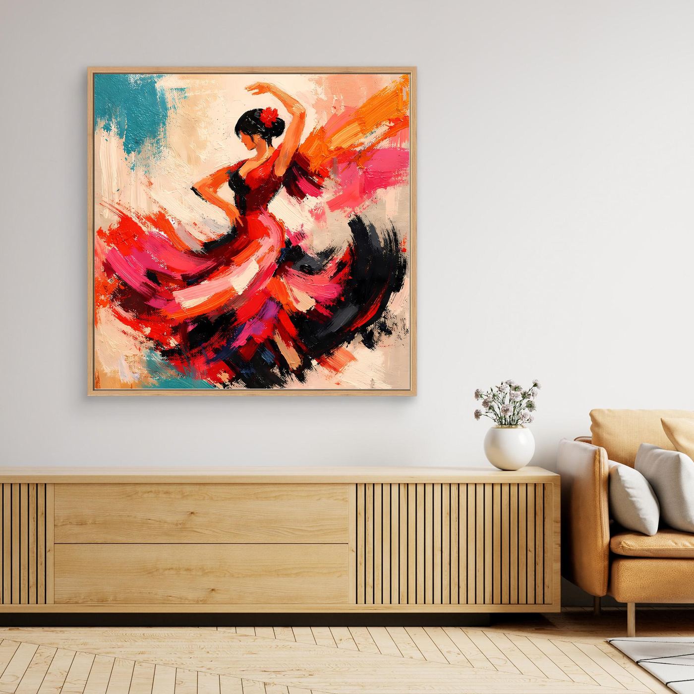 Premium Leinwand Flamenco Tänzerin Abstrakt | Modernes Kunst Poster Spanische Wanddeko