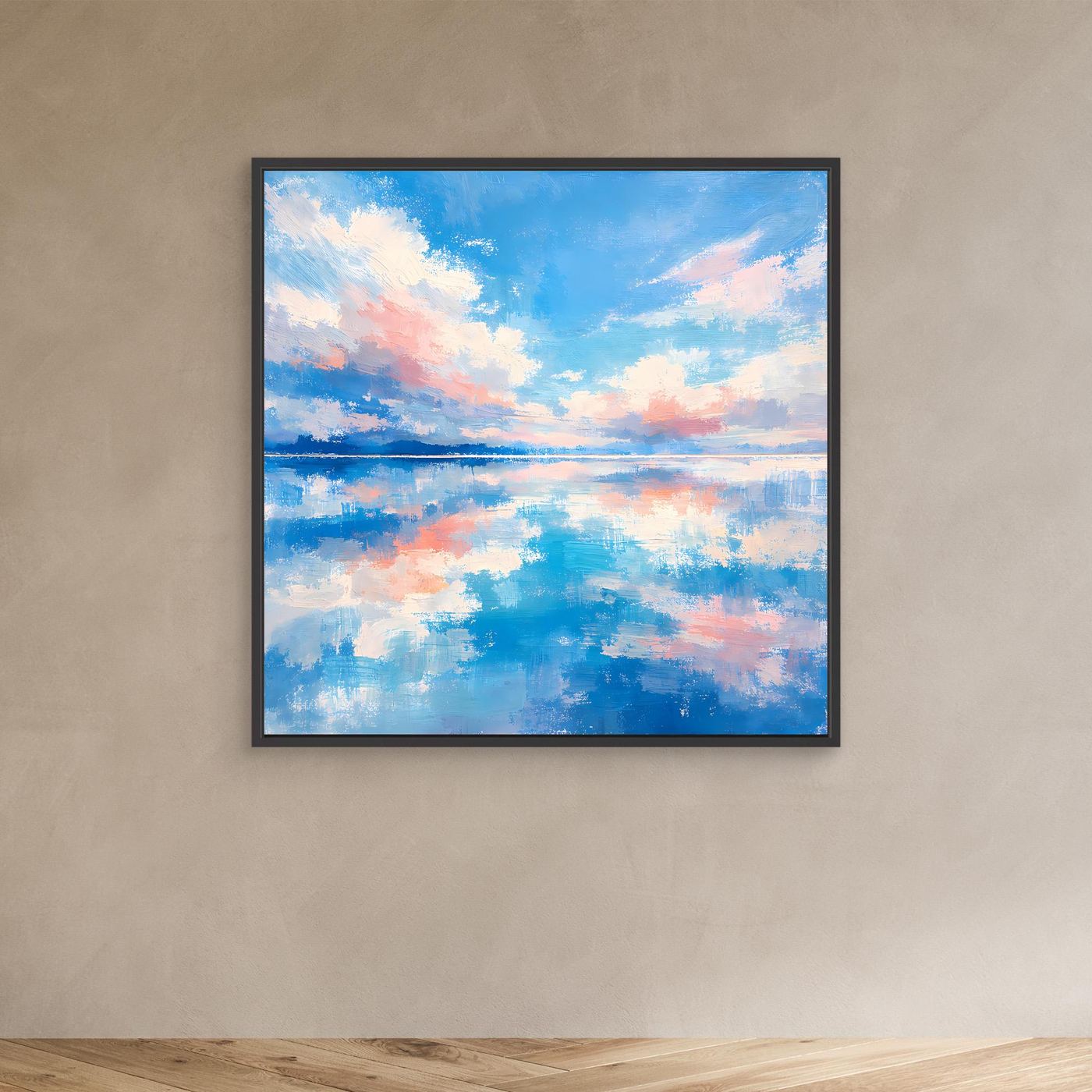 Leinwand Abstrakte Meereslandschaft mit Wolken | Modernes Wandbild auf Keilrahmen