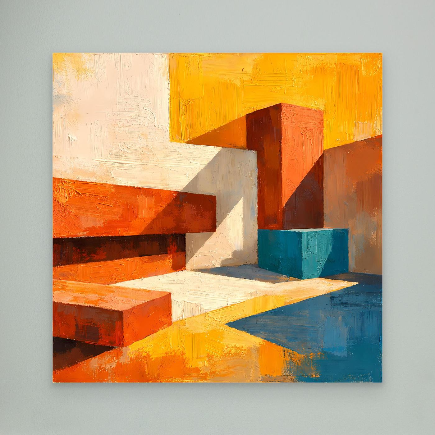 Leinwand Abstrakte Geometrische Formen im Licht | Modernes Architektur Wandbild