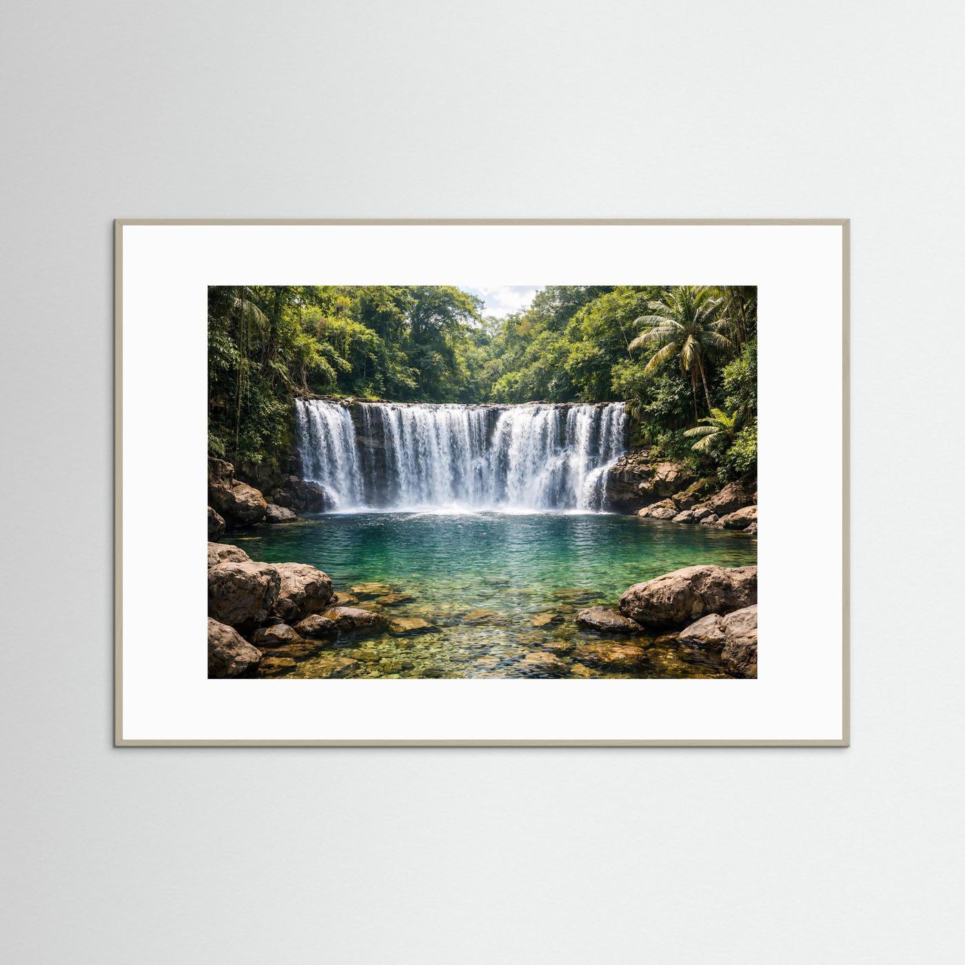 Tropischer Dschungel-Wasserfall im Paradies | Natur & Urwald Poster Querformat