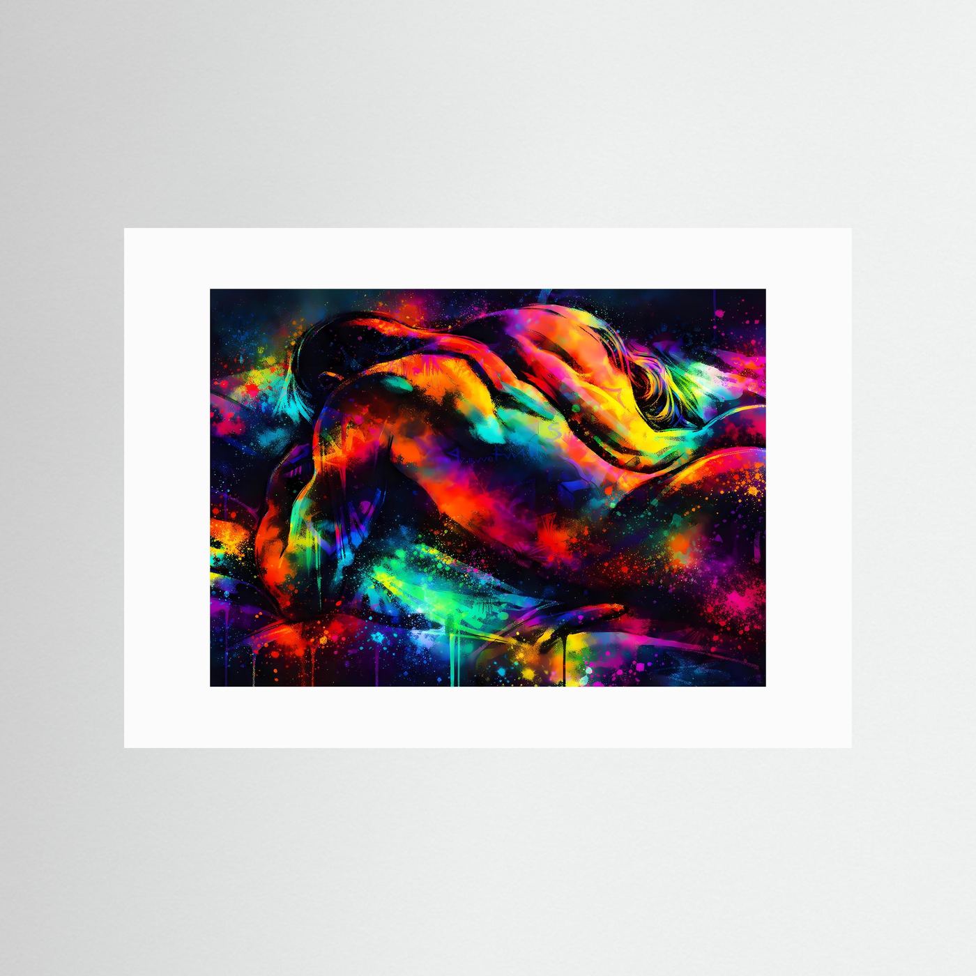 Abstraktes Neon‑Körperkunst Poster | Bunte moderne Wanddekoration im Kunststil