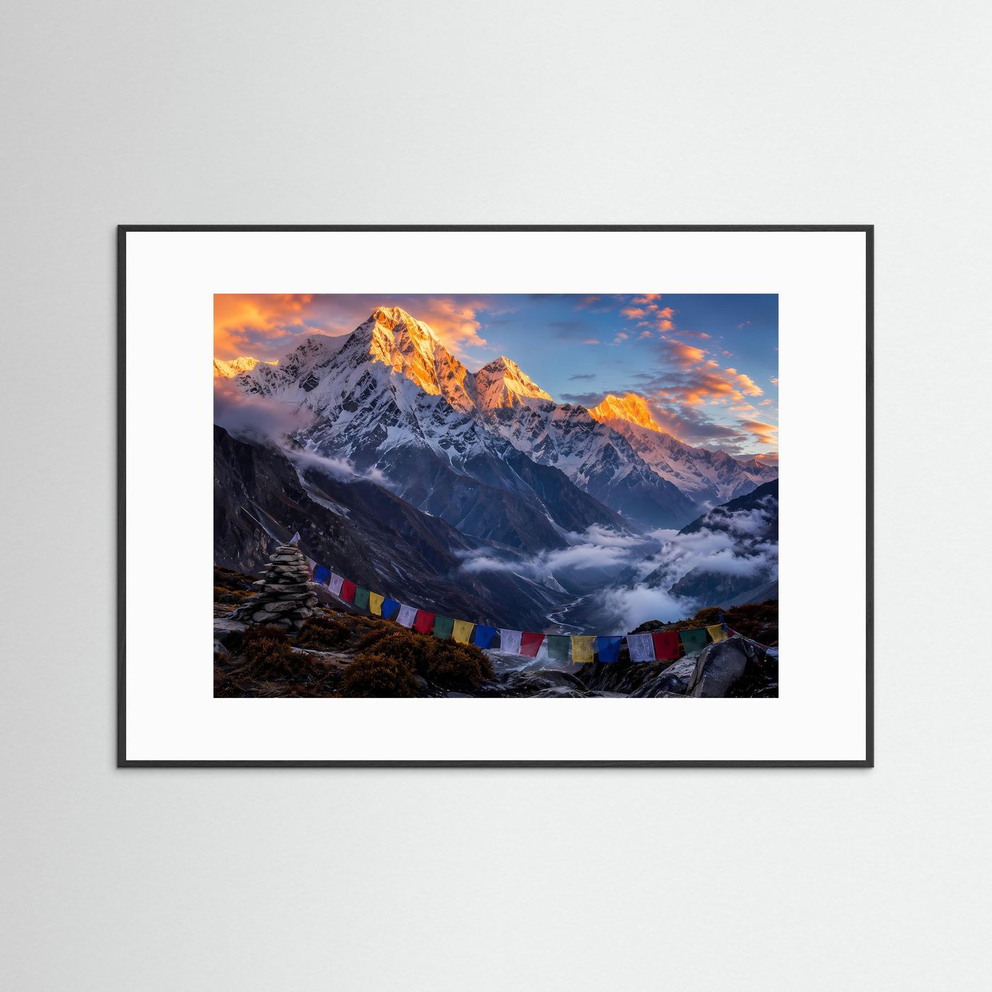 Majestätischer Himalaya im Alpenglühen | Nepal Berg & Natur Poster
