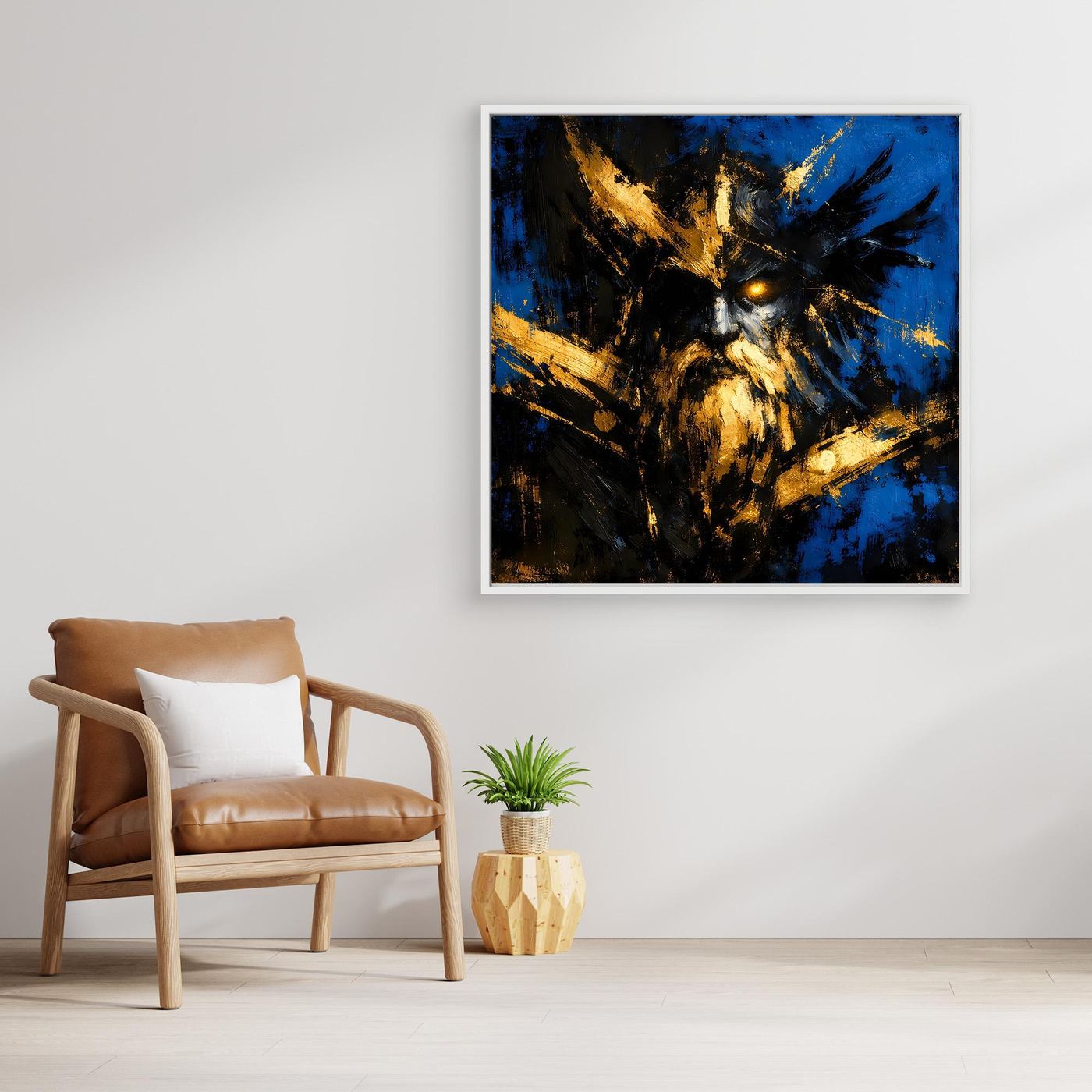 Leinwand Mythischer Nordischer Gott Odin | Abstraktes Wikinger Wandbild