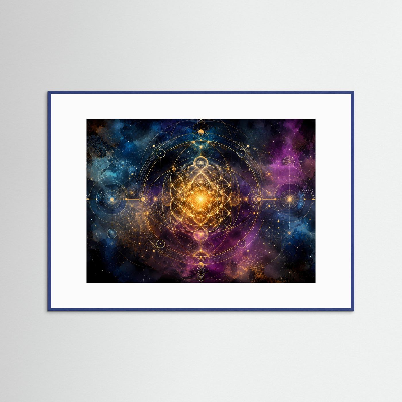 Heilige Geometrie im Kosmos | Spirituelles Universum & Astrologie Poster im Querformat