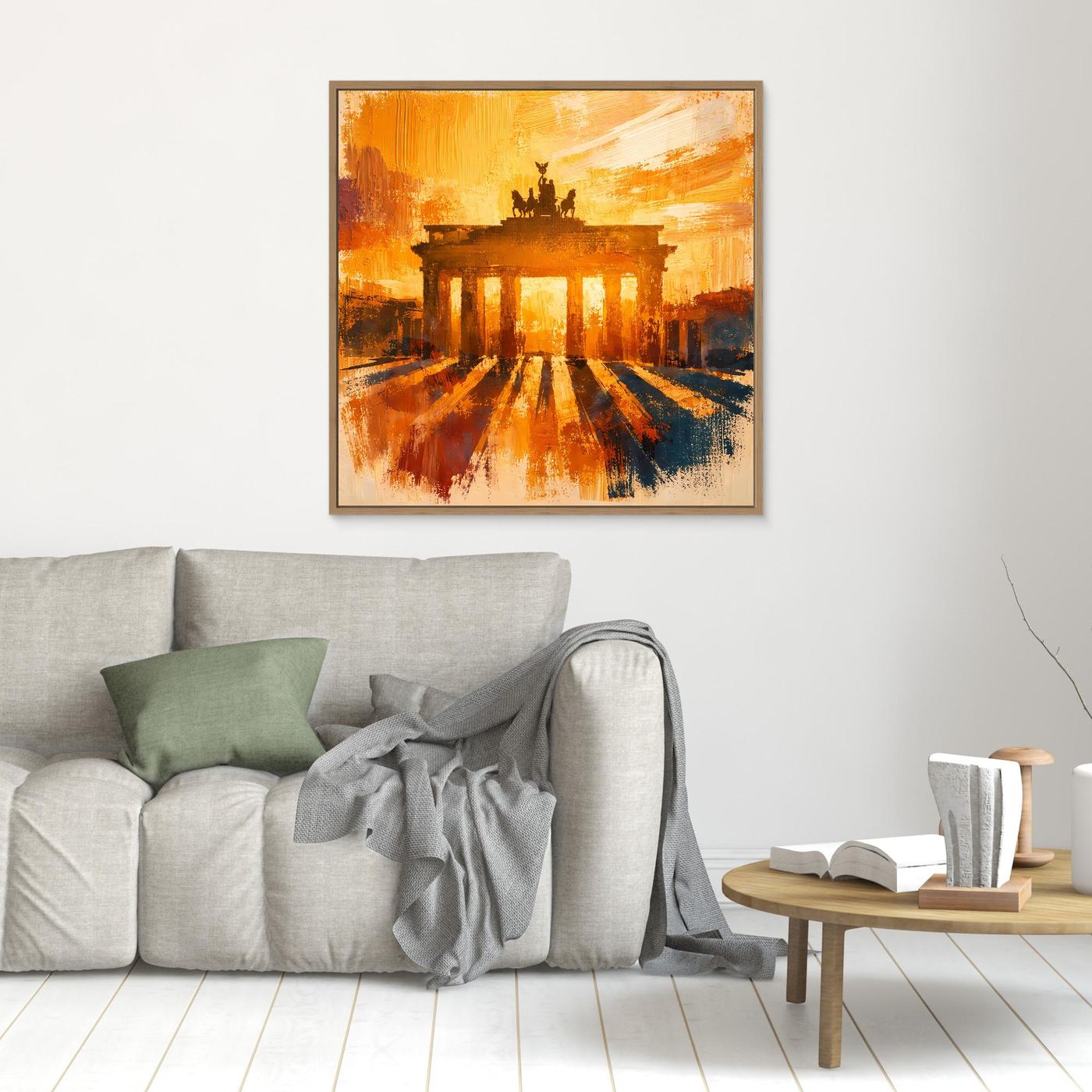 Leinwand Brandenburger Tor Goldene Abendstimmung | Abstraktes Berlin Wandbild