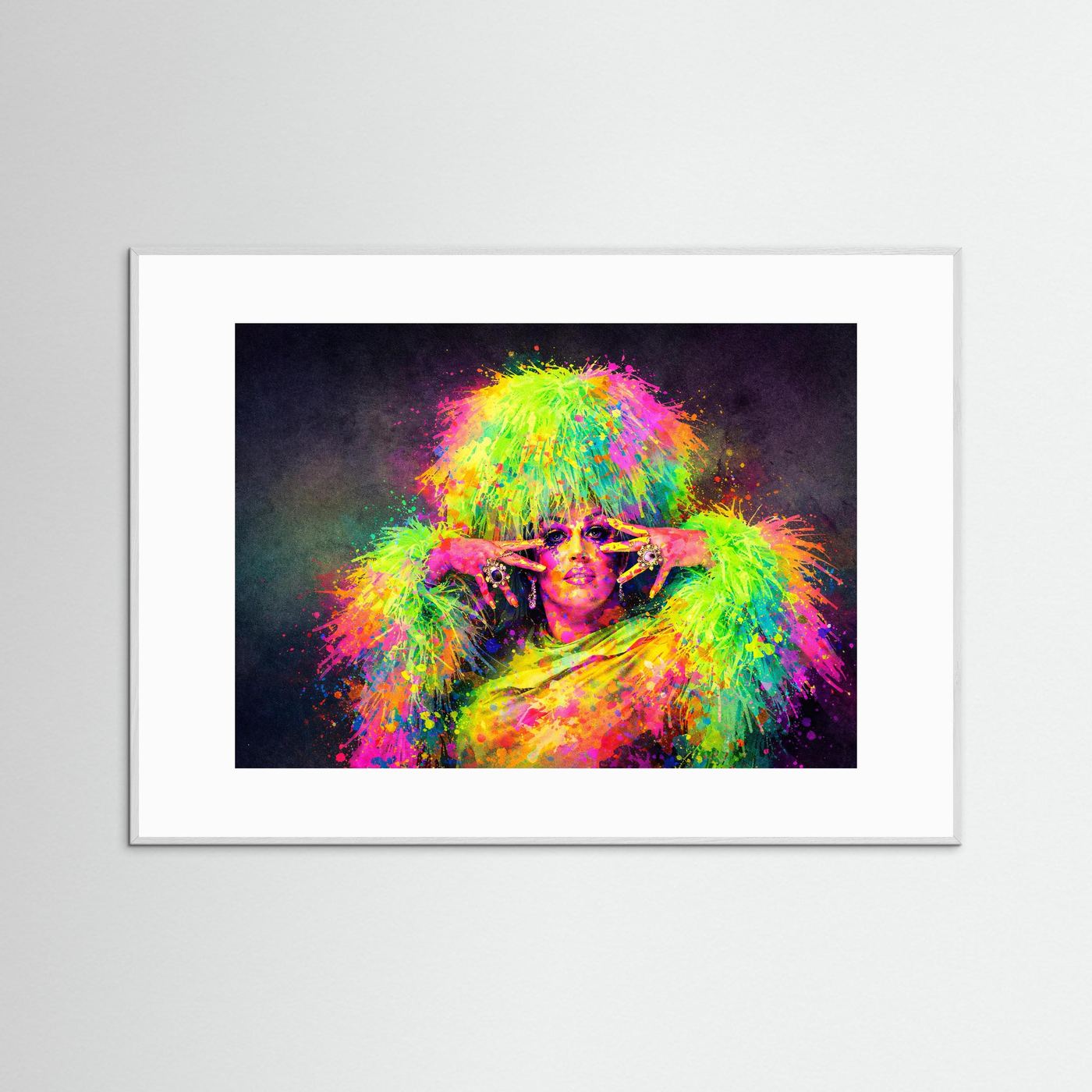 Glamouröse Neon-Ikone | Moderner Pop Art Print Querformat Wandbild