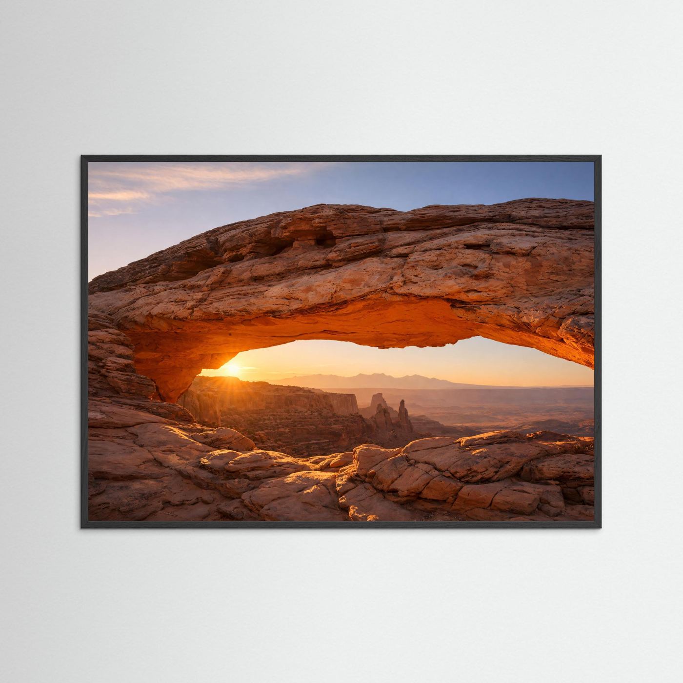 Faszinierender Felsenbogen im Sonnenuntergang | Wüsten- & Canyon-Panorama Poster Querformat