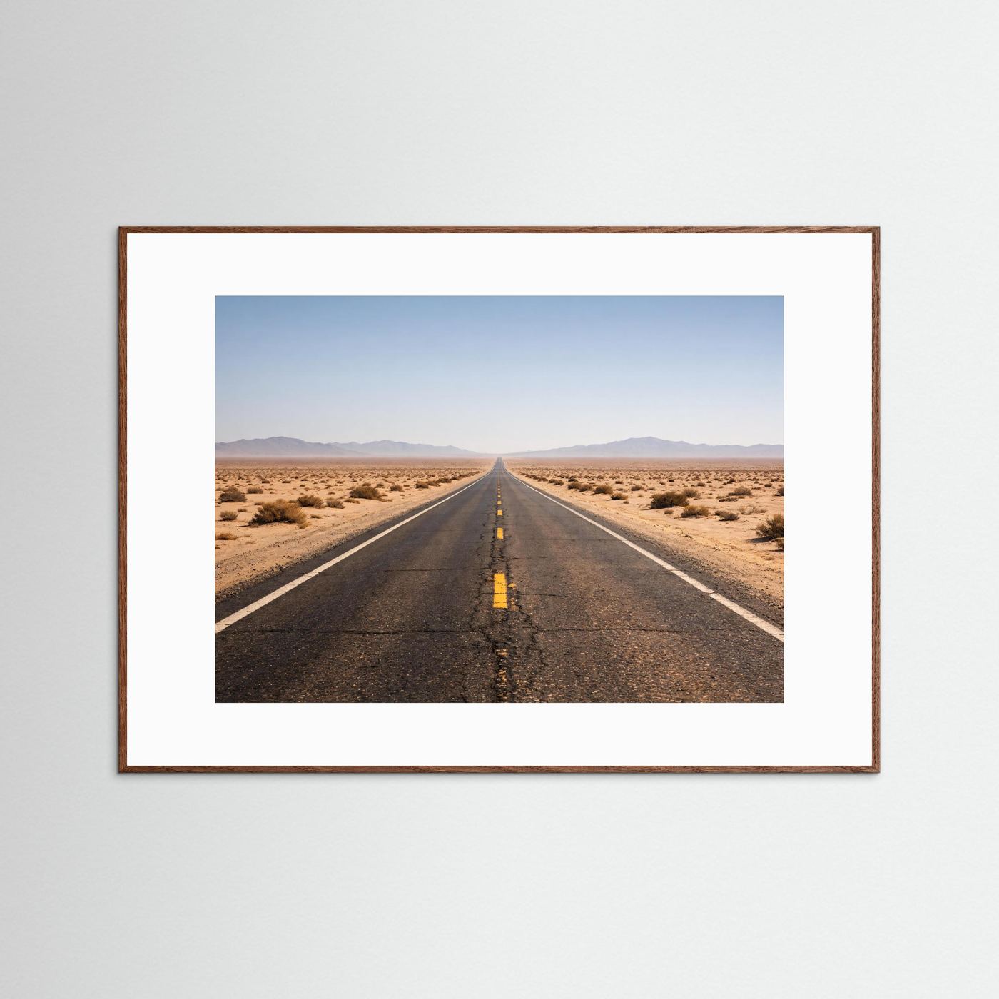 Endlose Straße in der Wüste | Panorama Highway & Natur Poster Querformat