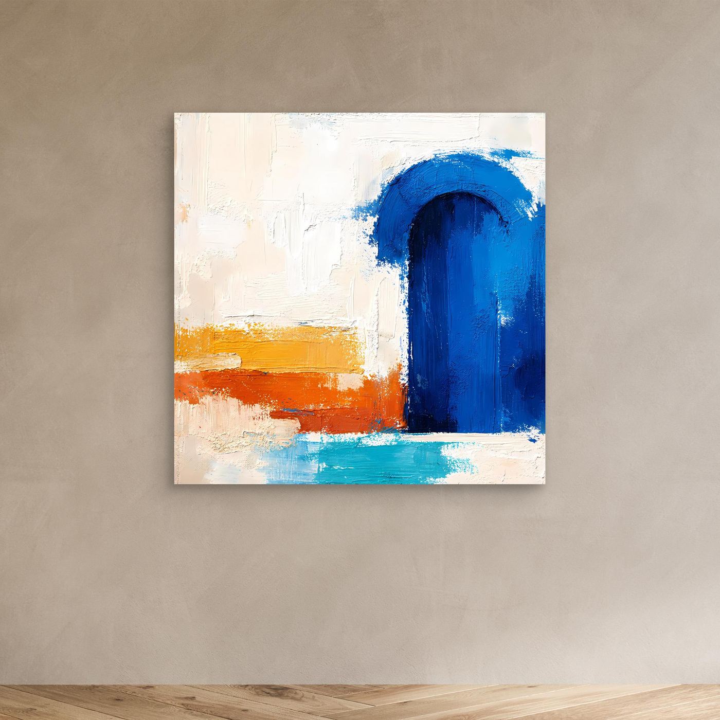 Leinwand Blauer Marokkanischer Torbogen | Abstraktes Orientalisches Wandbild